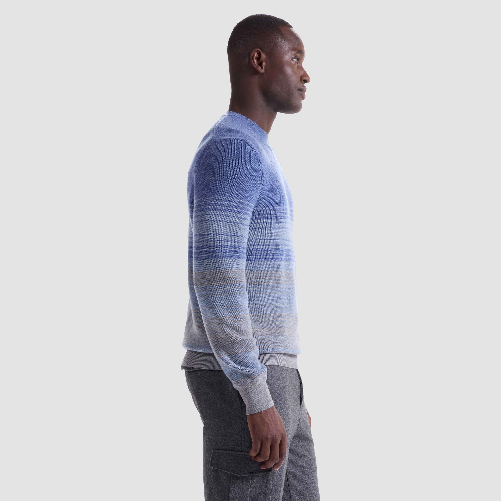 Ombre Stripe Crewneck Sweater