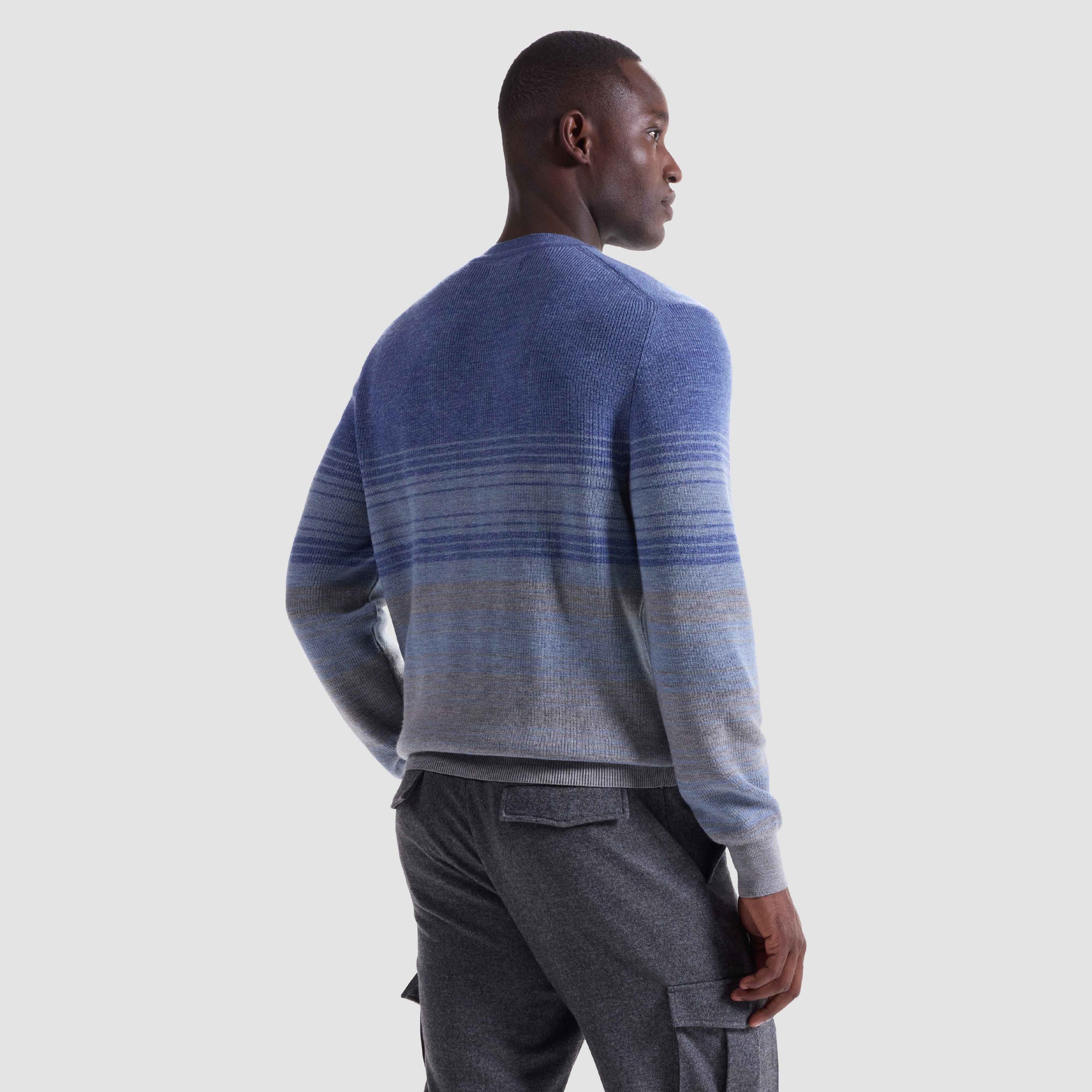 Ombre Stripe Crewneck Sweater
