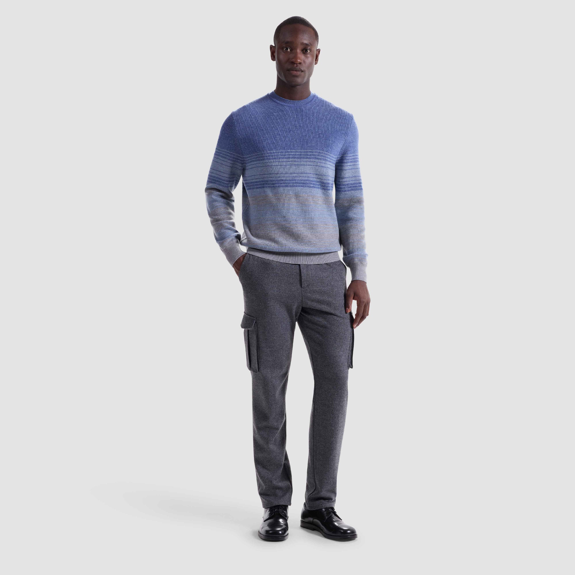 Ombre Stripe Crewneck Sweater
