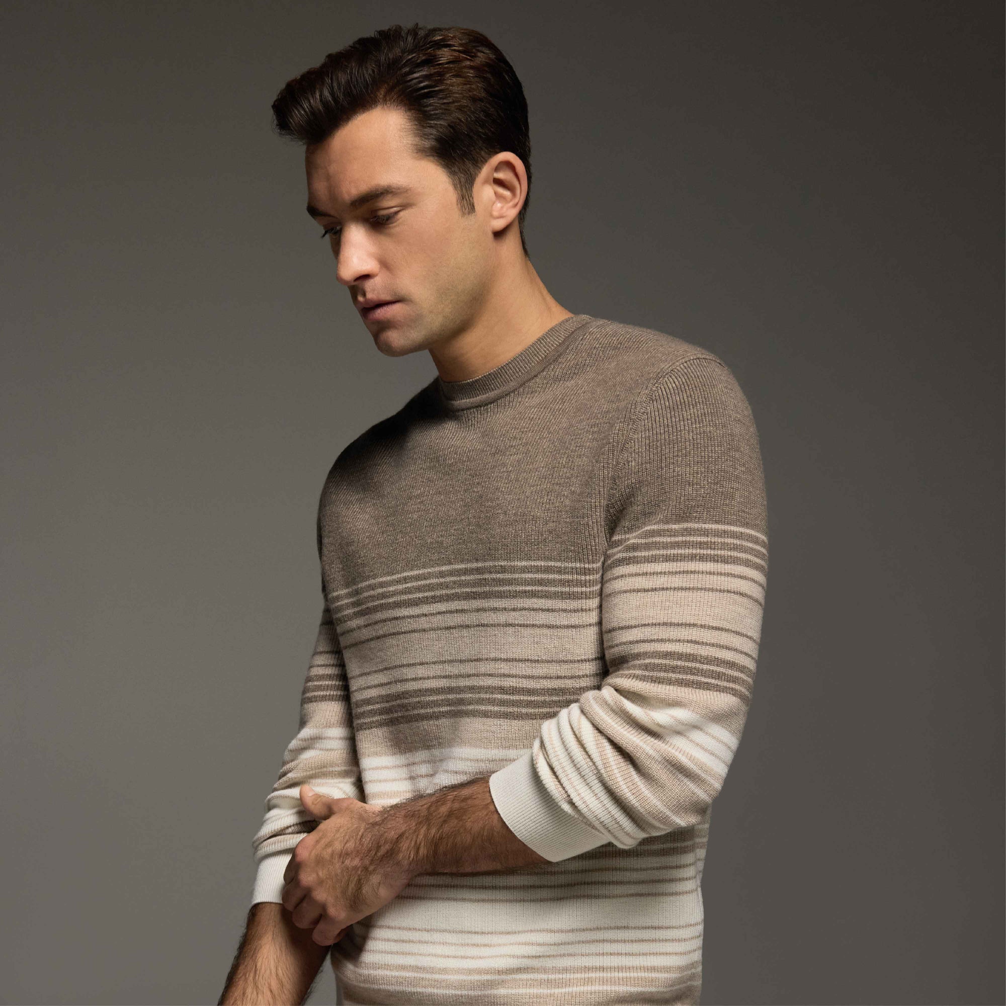 Ombre Stripe Crewneck Sweater