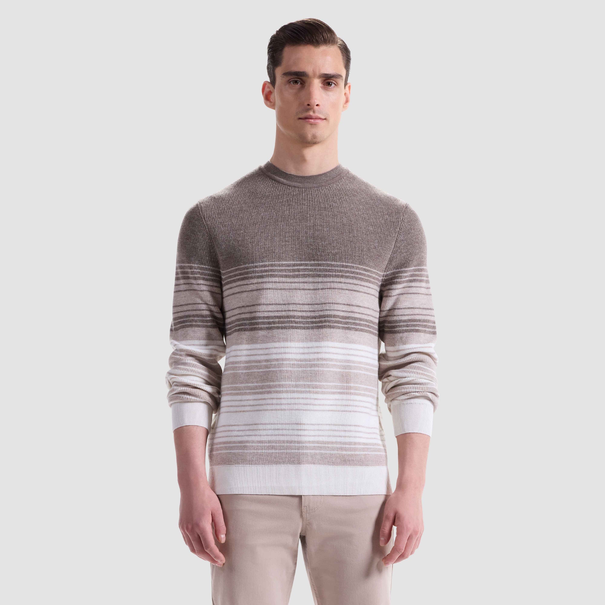 Ombre Stripe Crewneck Sweater