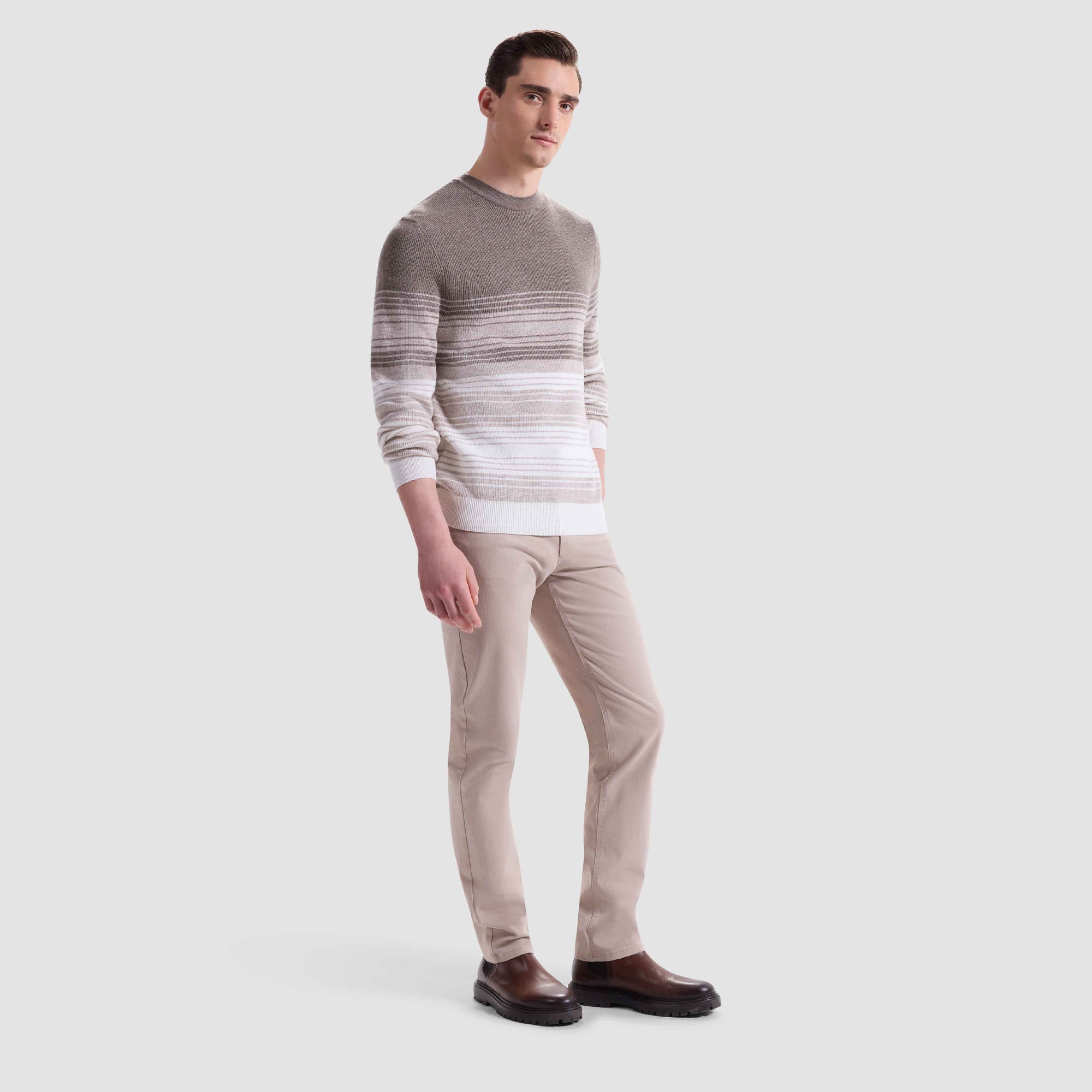 Ombre Stripe Crewneck Sweater