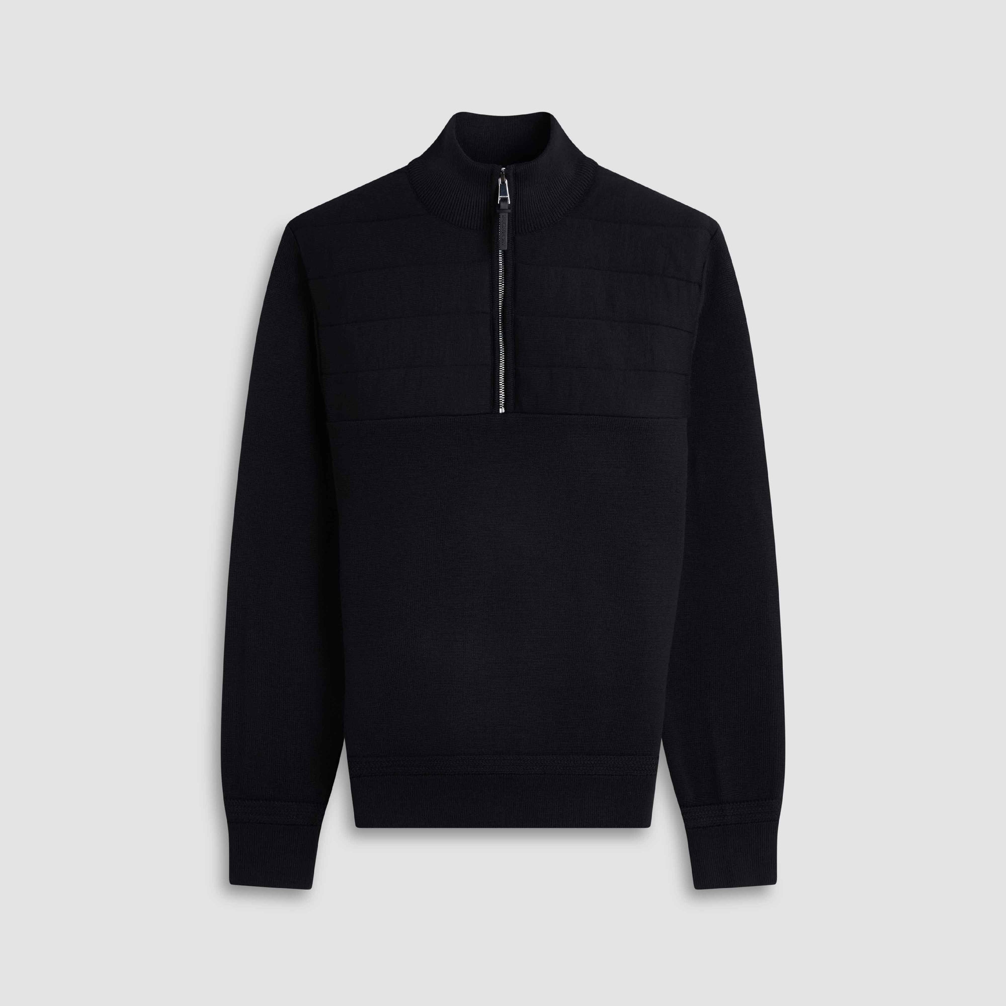 Melange Quarter Zip Mock Neck Sweater