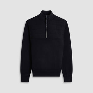 Melange Quarter Zip Mock Neck Sweater