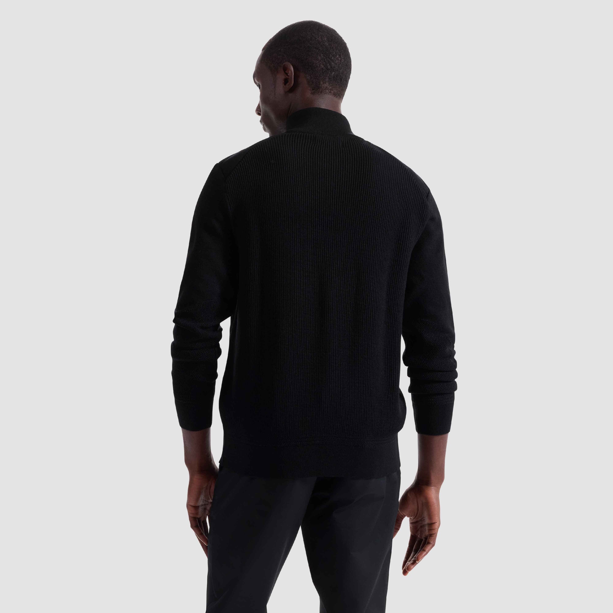Melange Quarter Zip Mock Neck Sweater