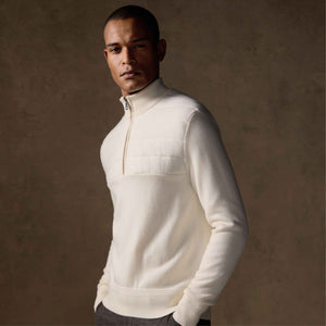 Melange Quarter Zip Mock Neck Sweater