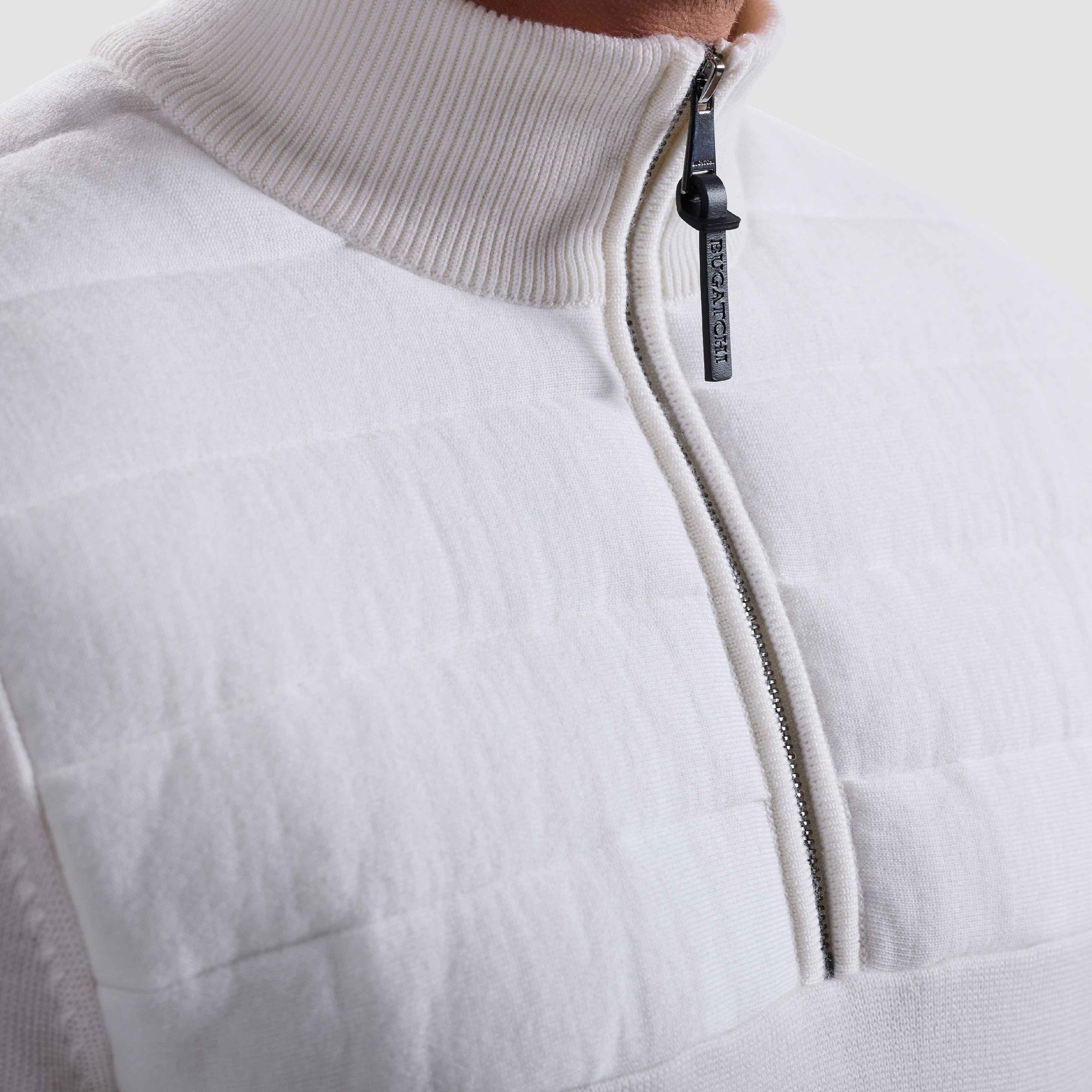 Melange Quarter Zip Mock Neck Sweater