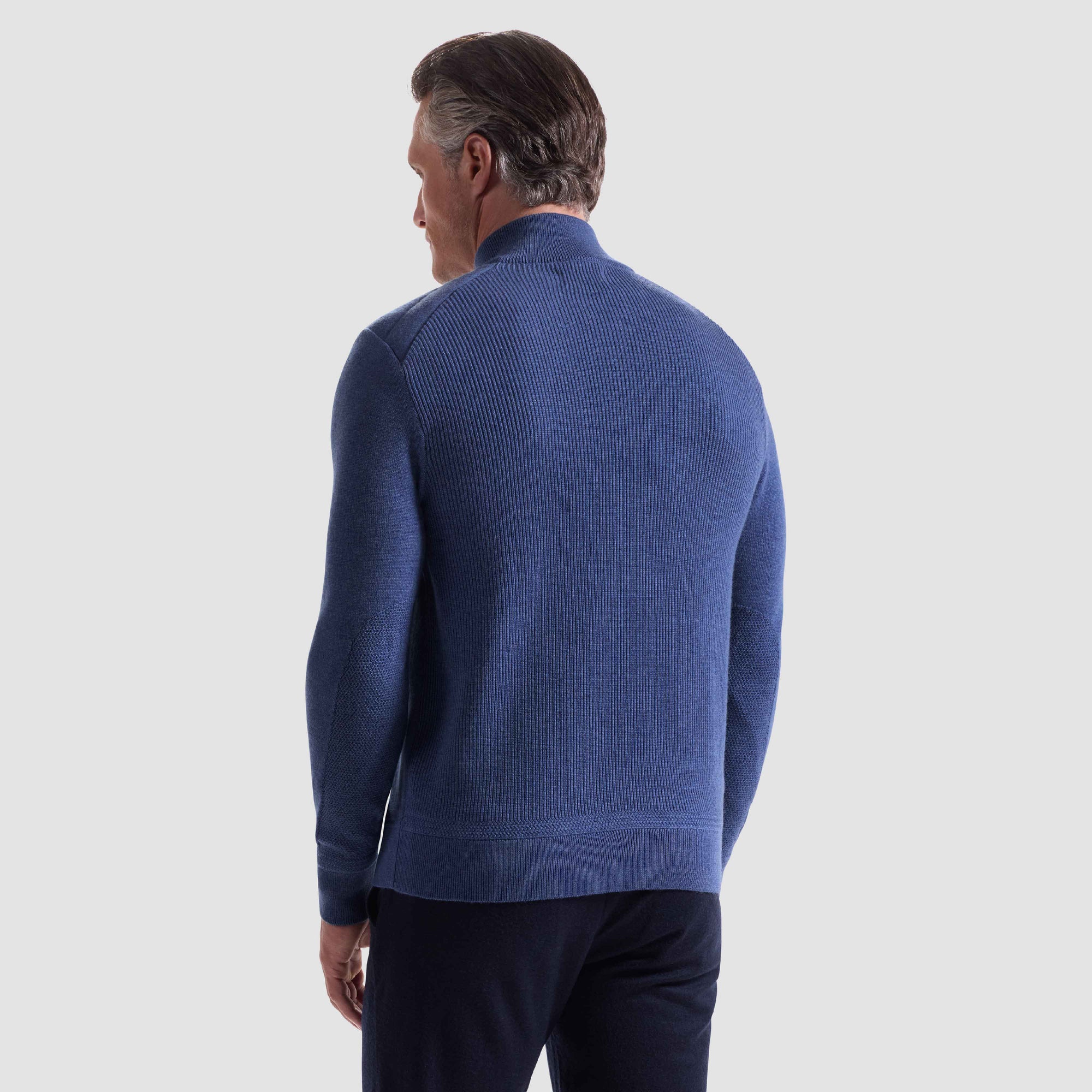 Melange Quarter Zip Mock Neck Sweater
