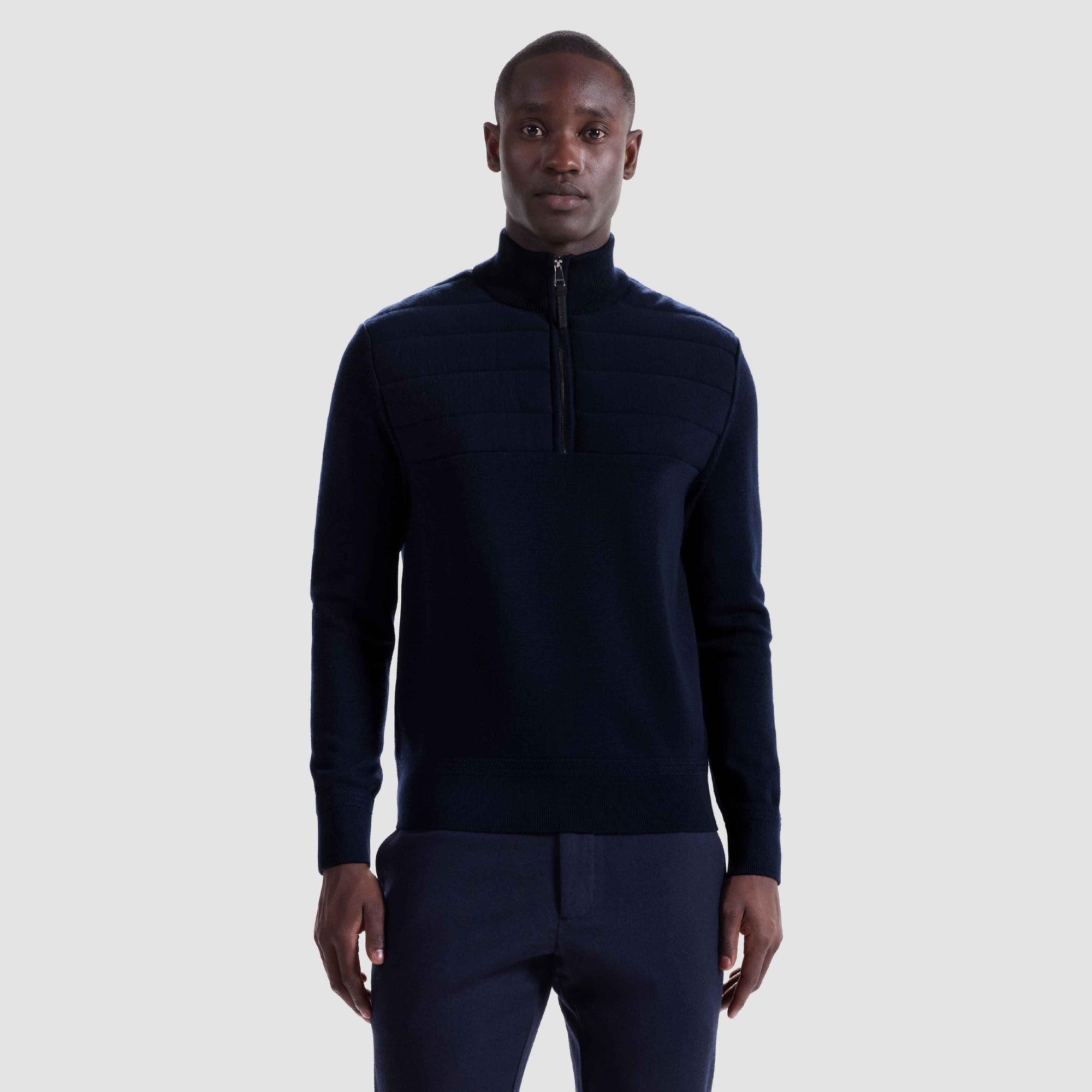 Melange Quarter Zip Mock Neck Sweater