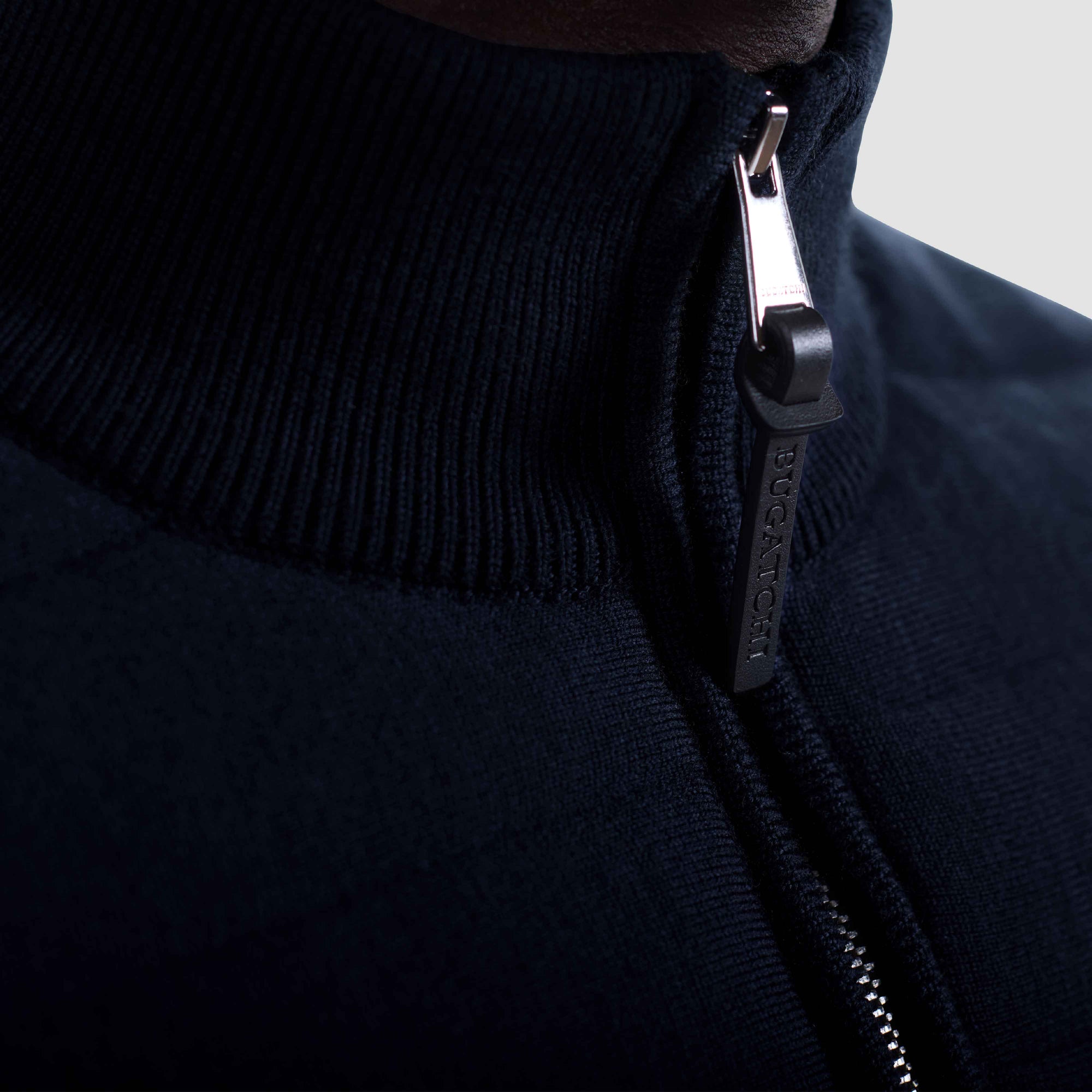 Melange Quarter Zip Mock Neck Sweater