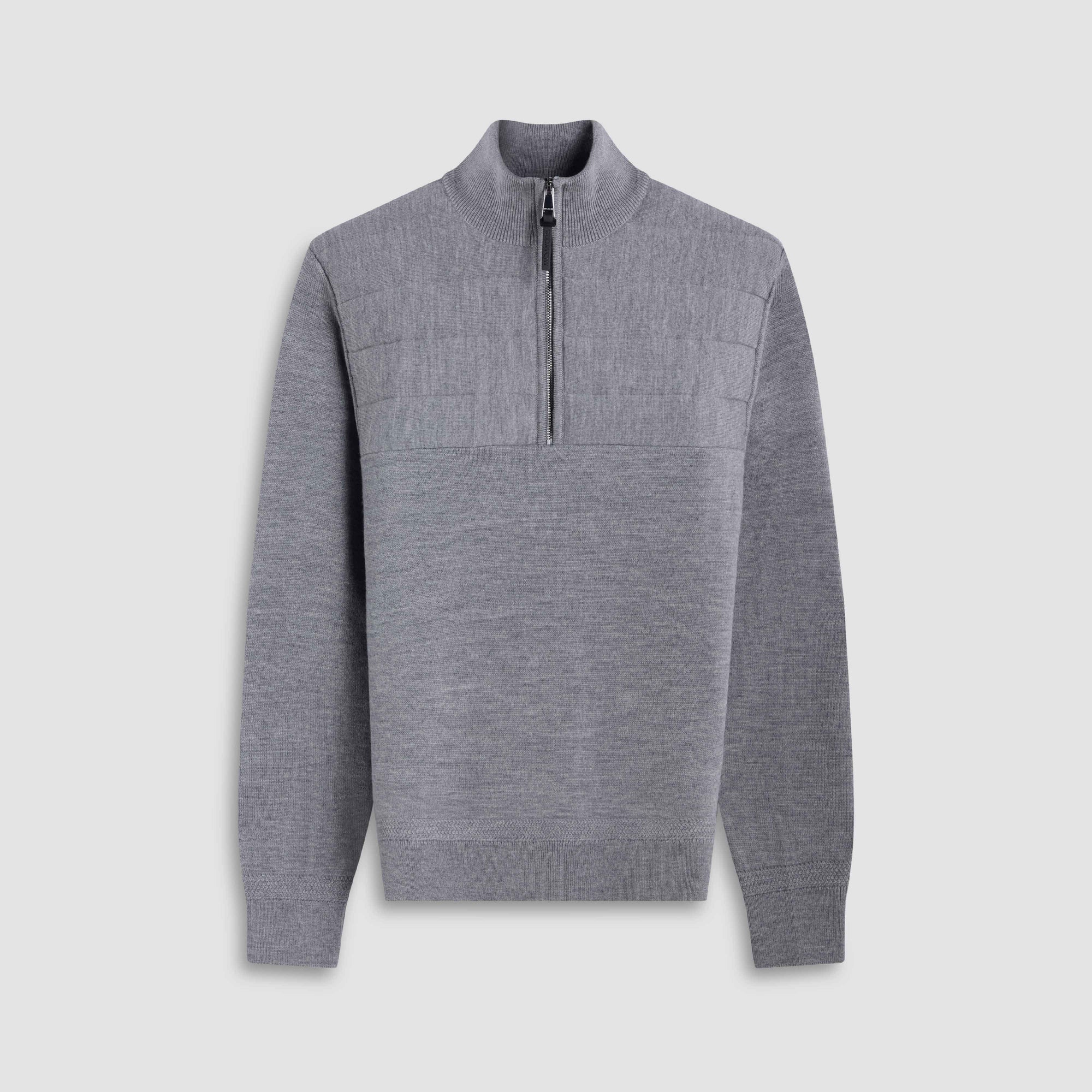 Melange Quarter Zip Mock Neck Sweater