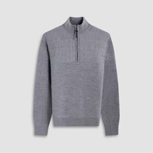 Melange Quarter Zip Mock Neck Sweater