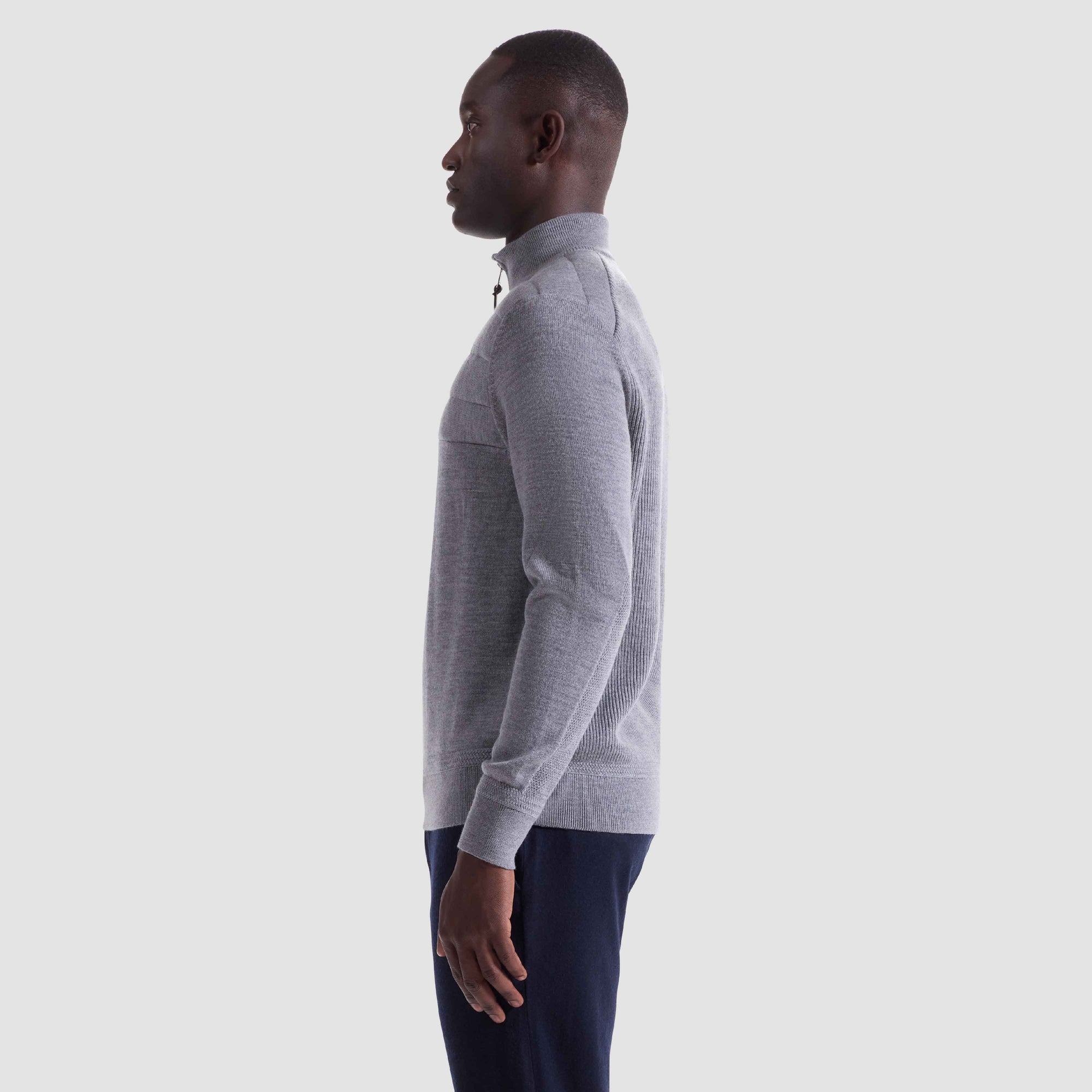 Melange Quarter Zip Mock Neck Sweater