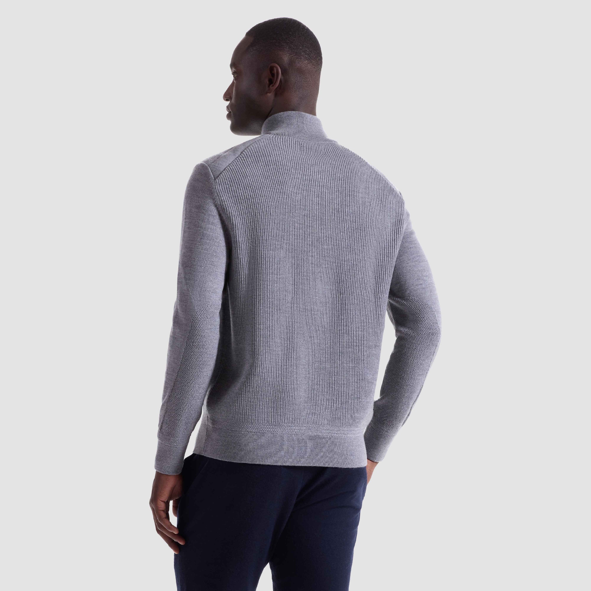 Melange Quarter Zip Mock Neck Sweater