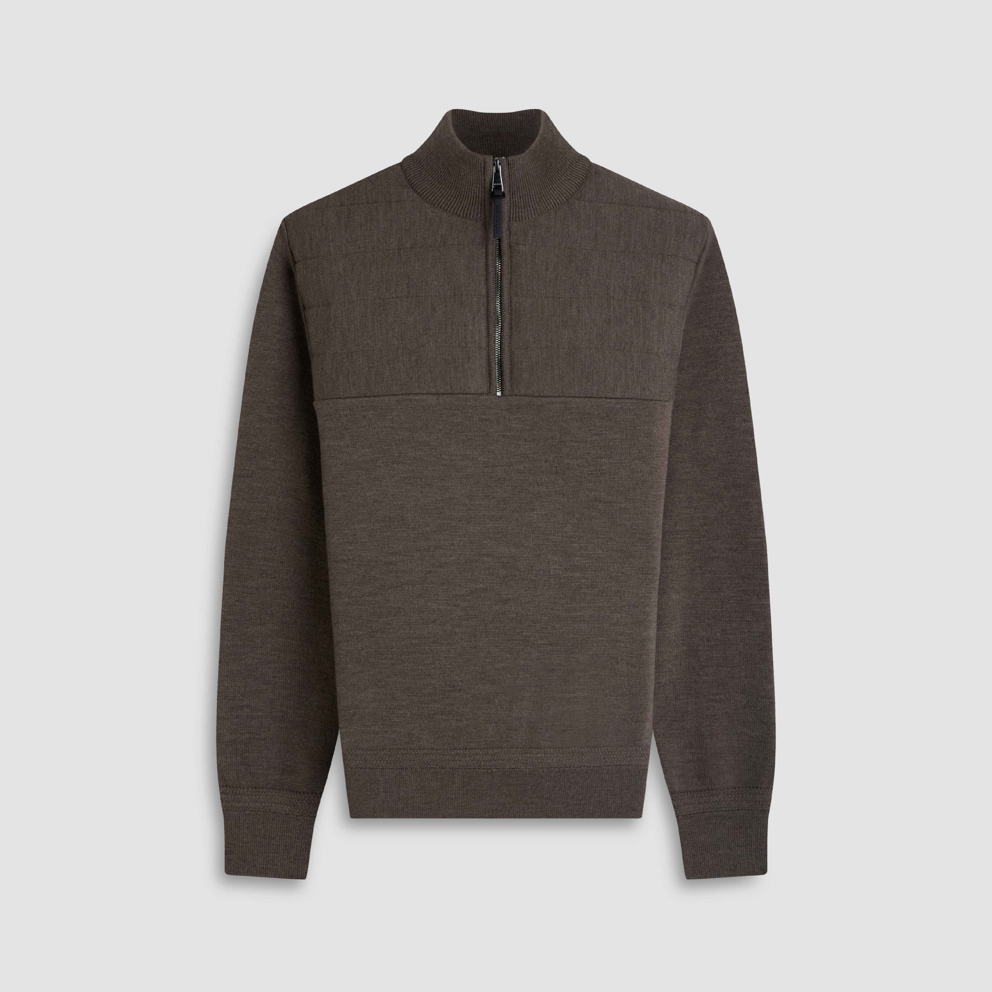 Melange Quarter Zip Mock Neck Sweater