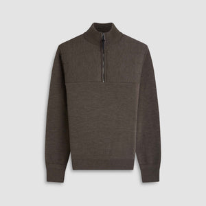 Melange Quarter Zip Mock Neck Sweater
