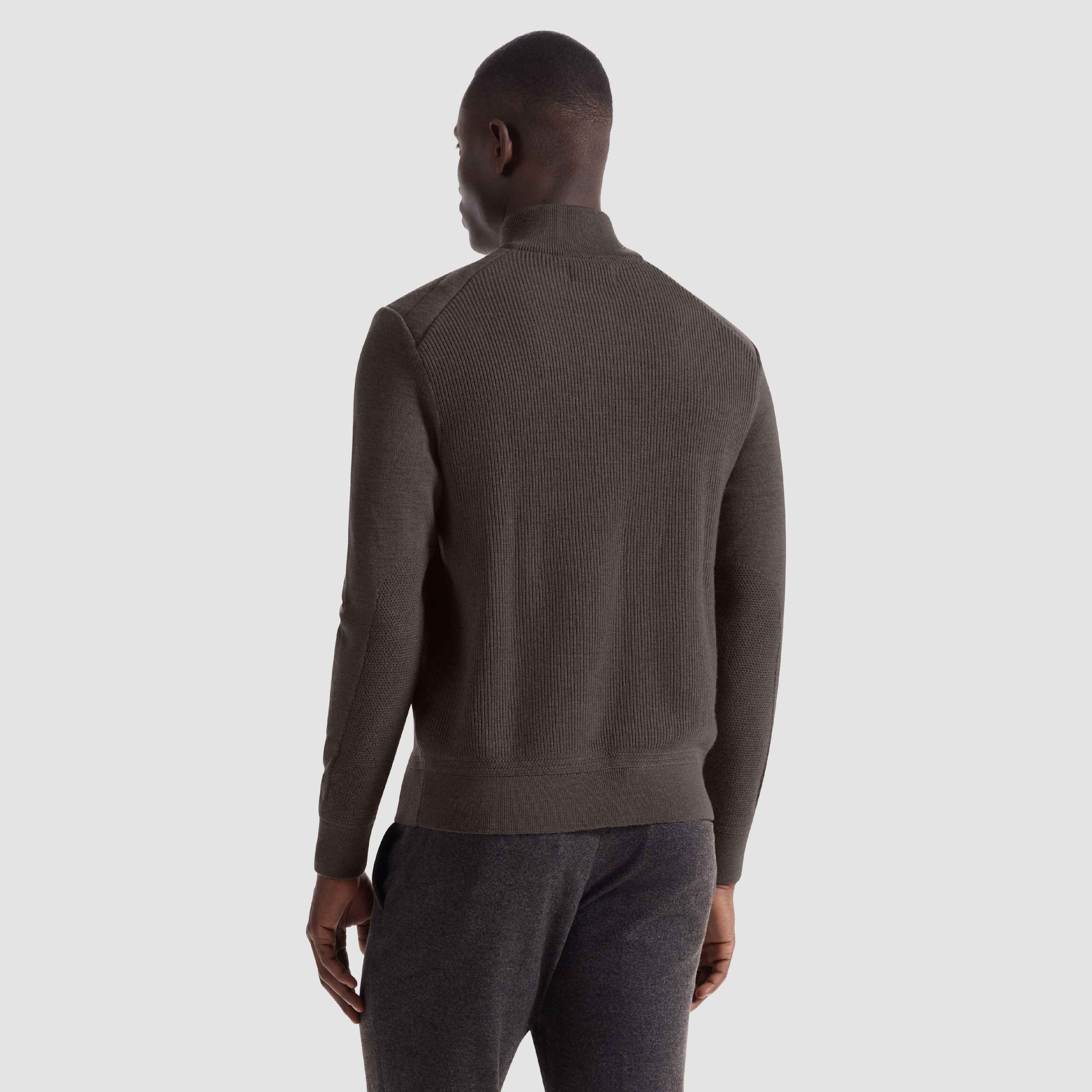 Melange Quarter Zip Mock Neck Sweater