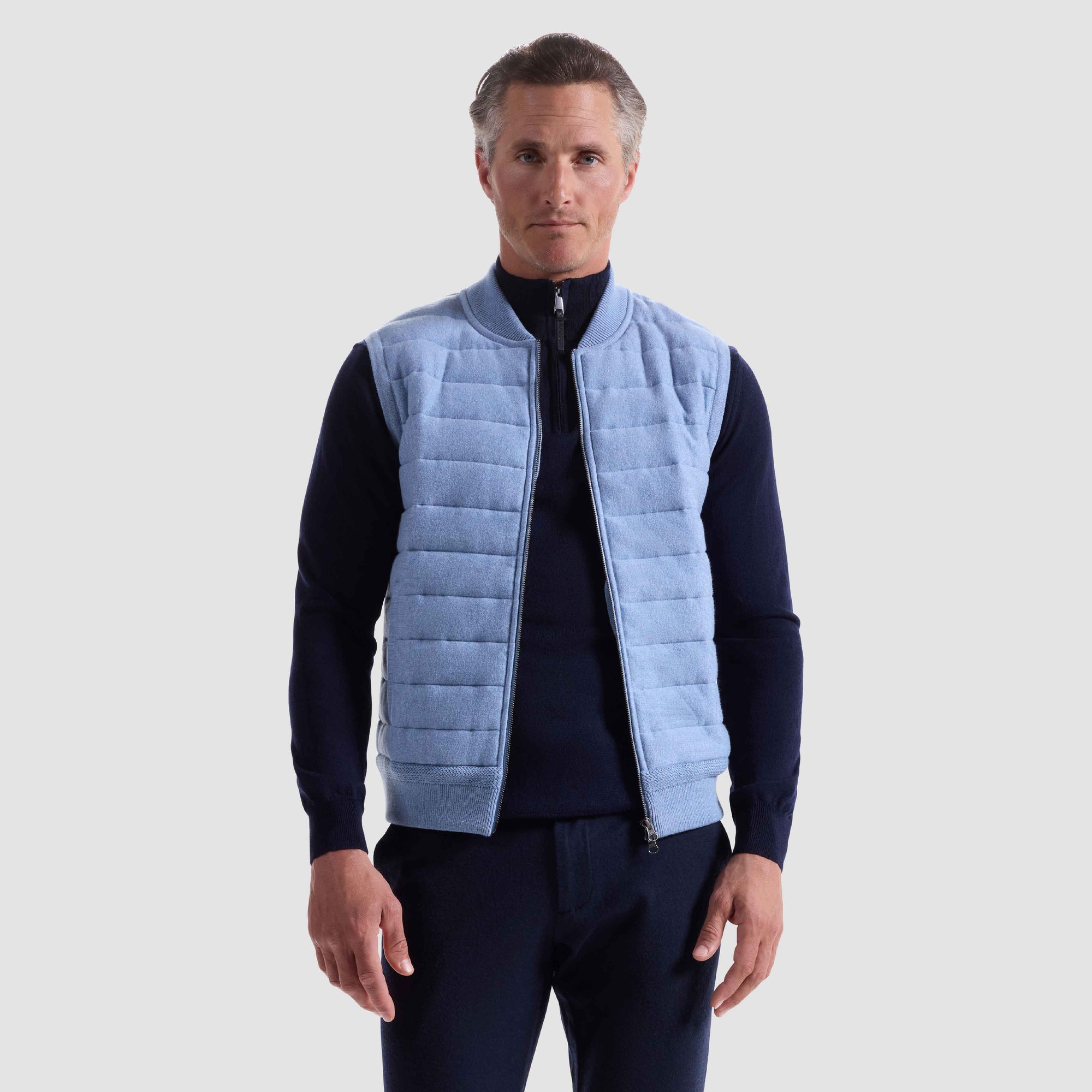 Melange Quilted Sweater Vest