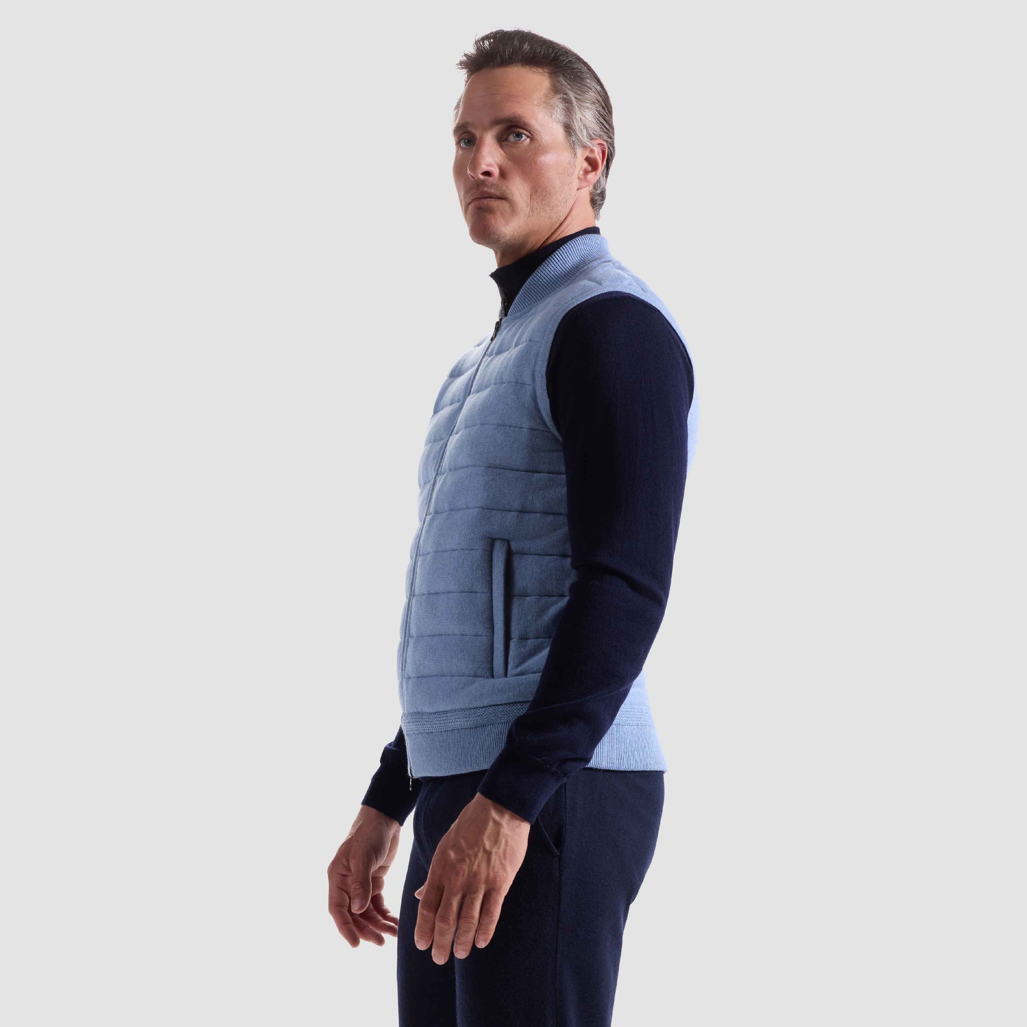 Melange Quilted Sweater Vest