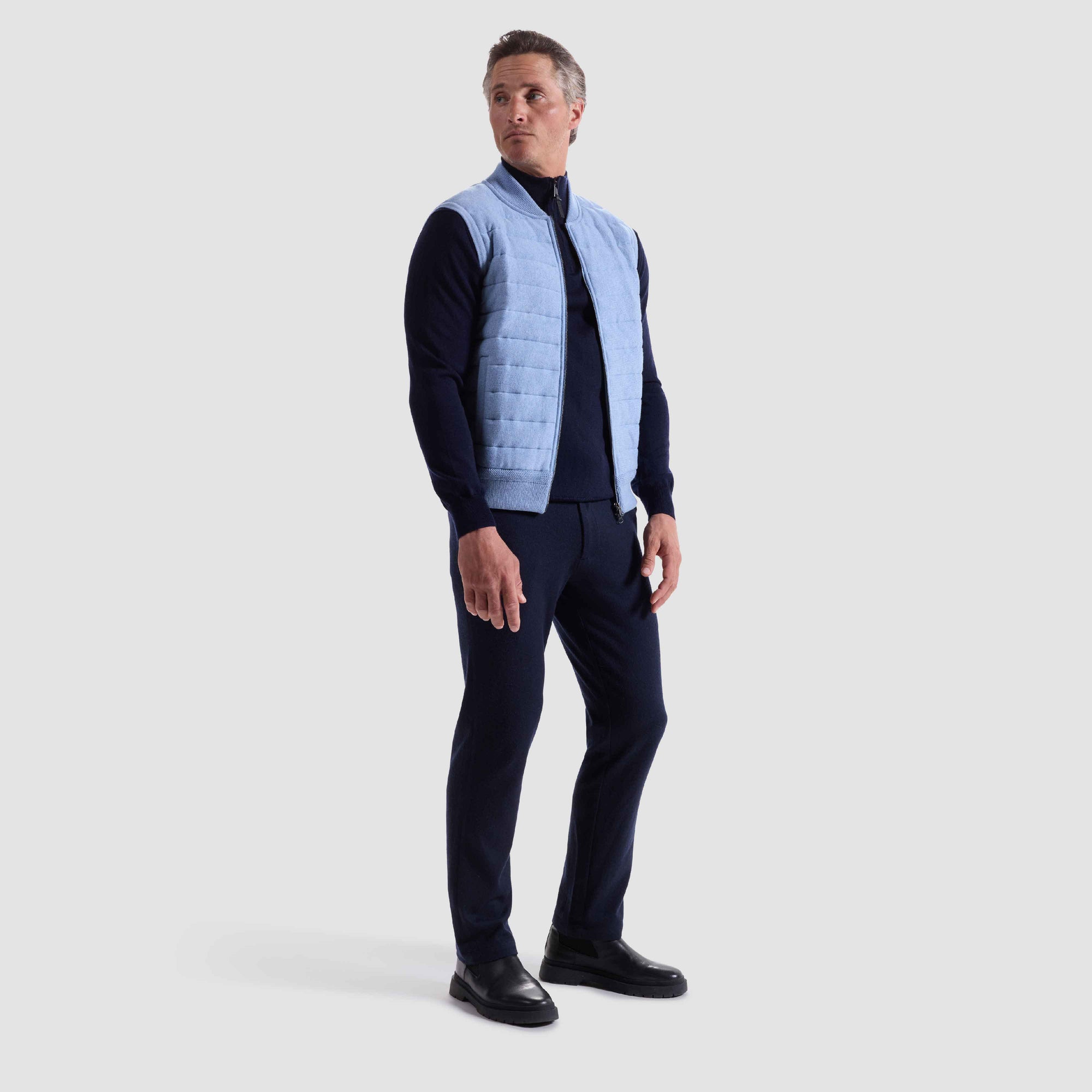Melange Quilted Sweater Vest