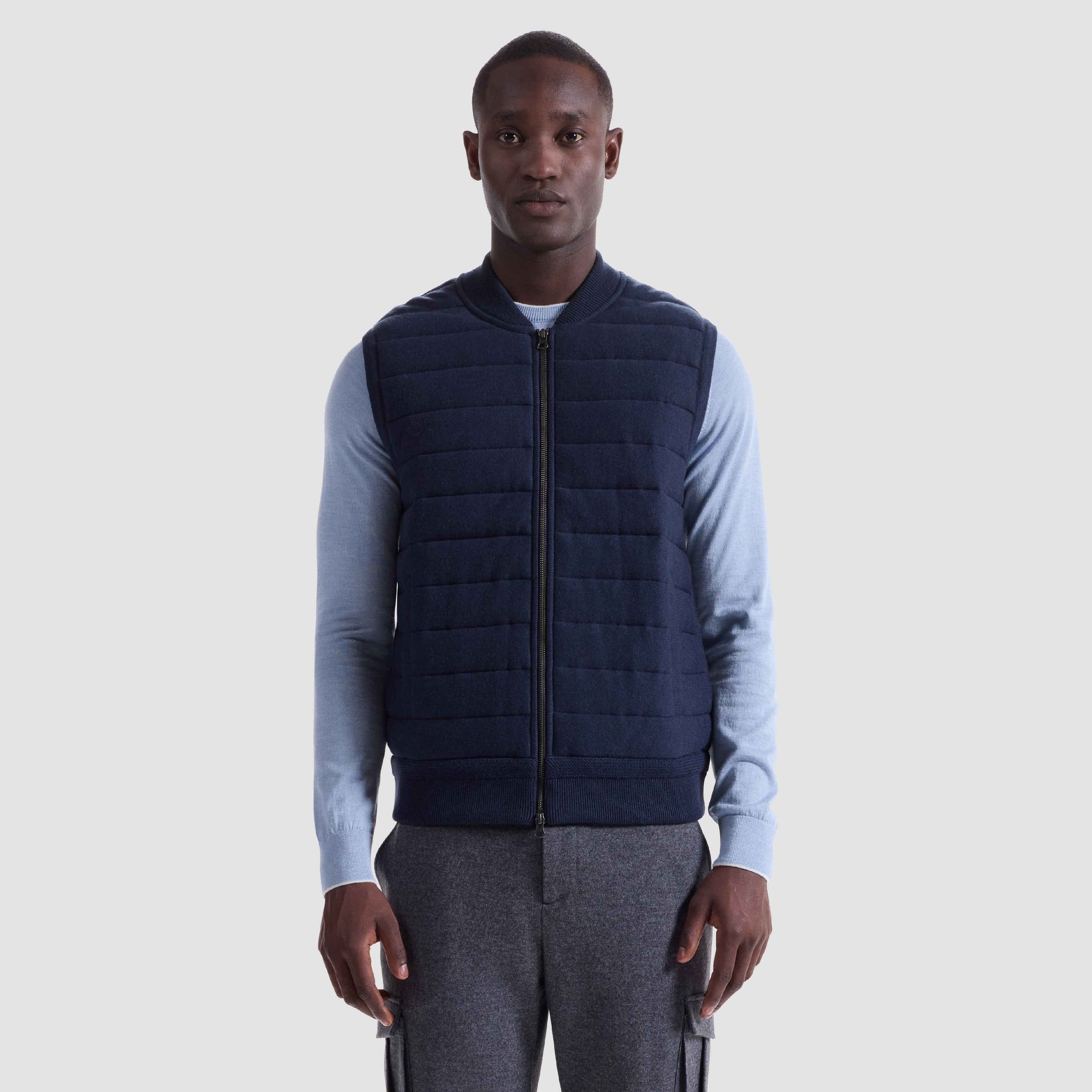 Melange Quilted Sweater Vest