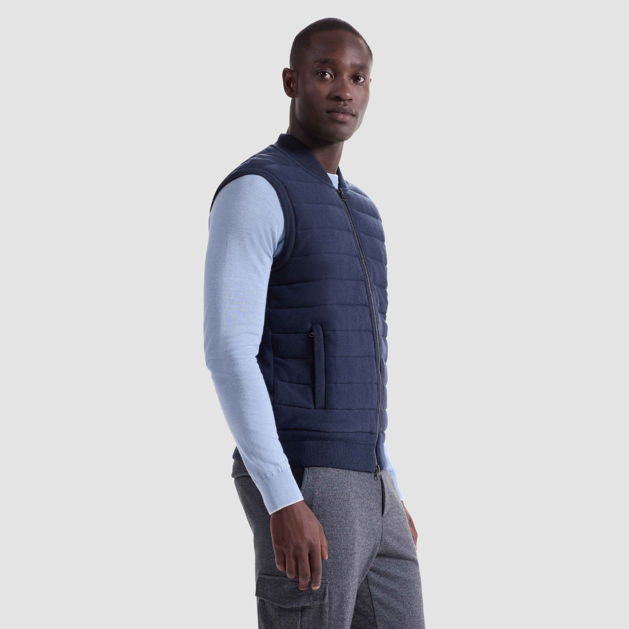 Melange Quilted Sweater Vest