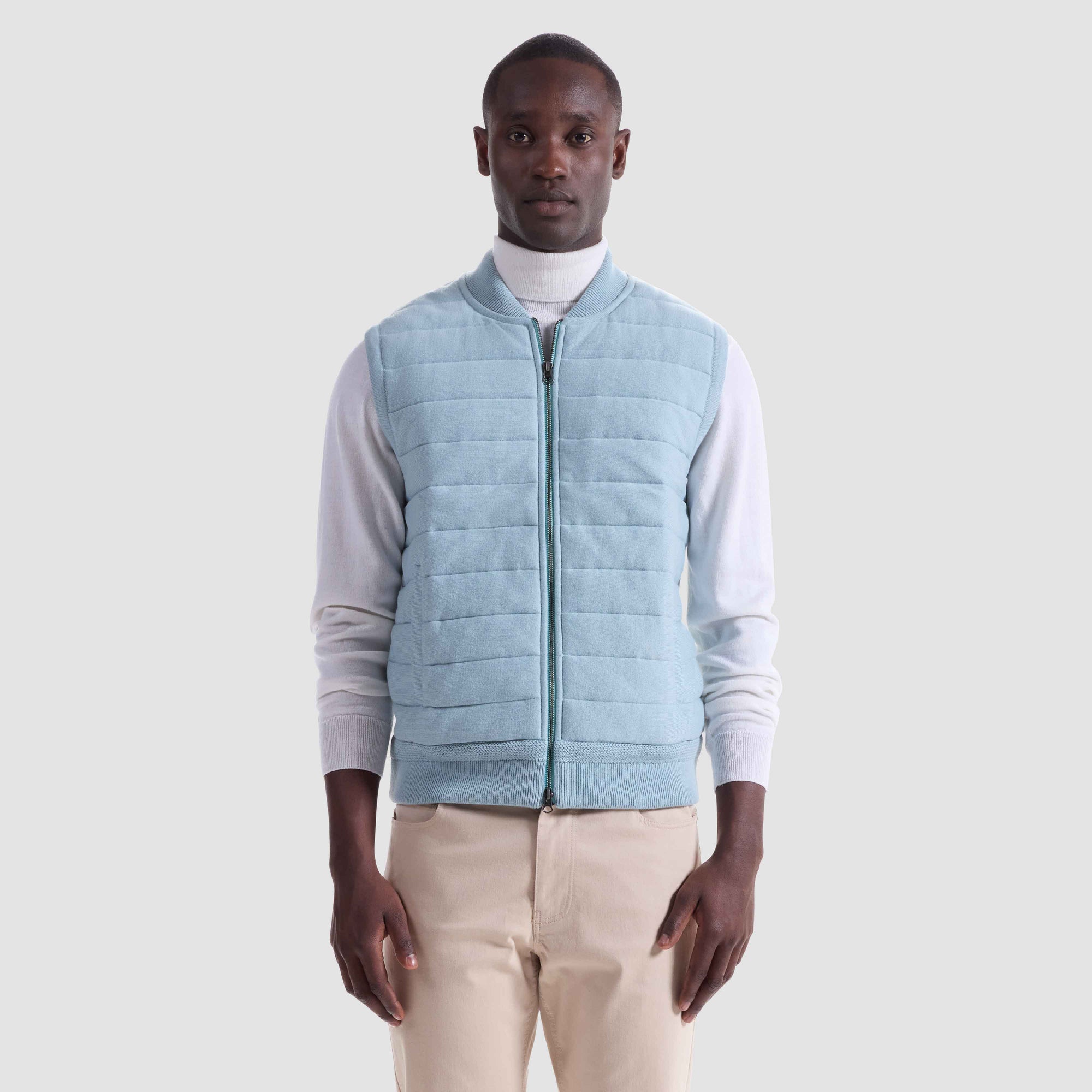 Melange Quilted Sweater Vest