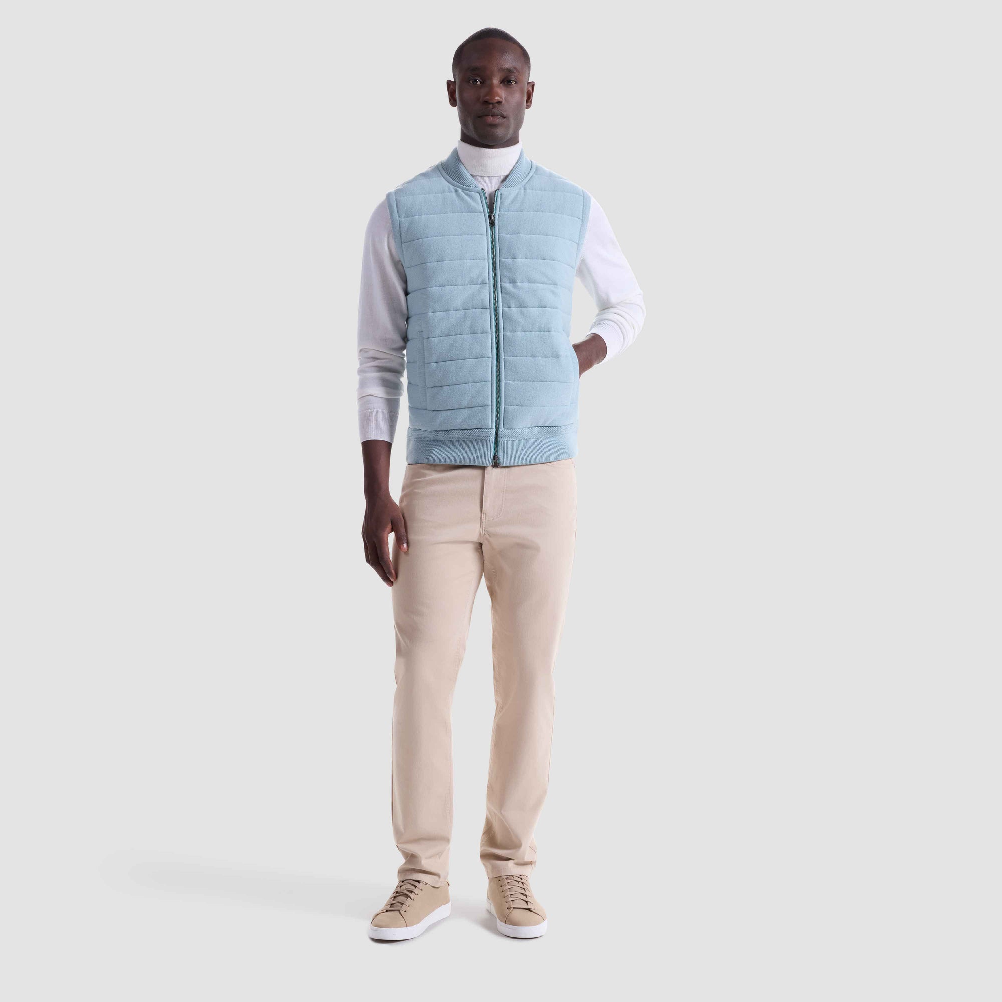 Melange Quilted Sweater Vest
