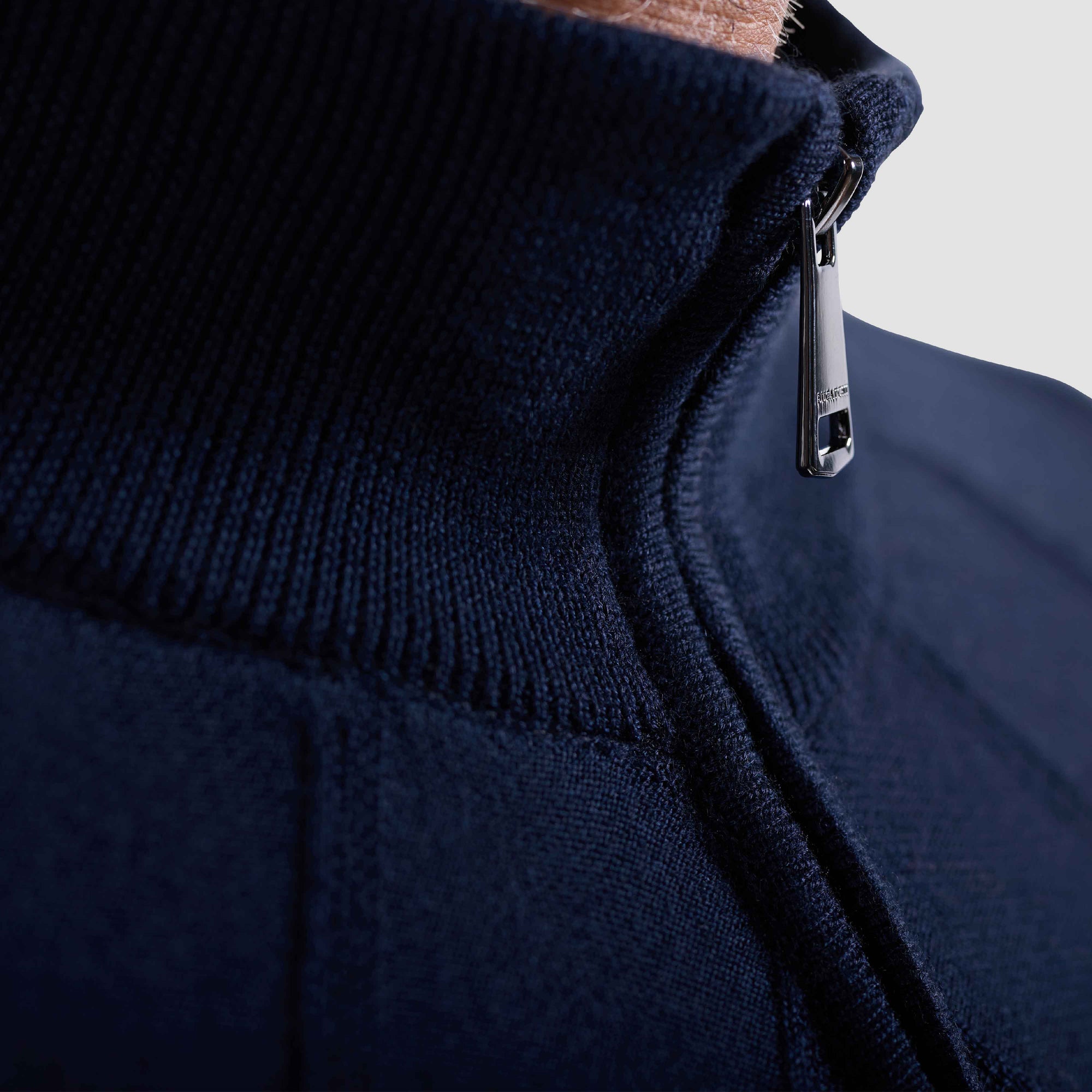 Diamond Stitch Merino-Silk Quarter-Zip Sweater