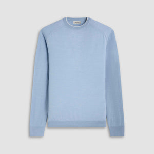 Melange Merino-Silk-Linen Crewneck Sweater