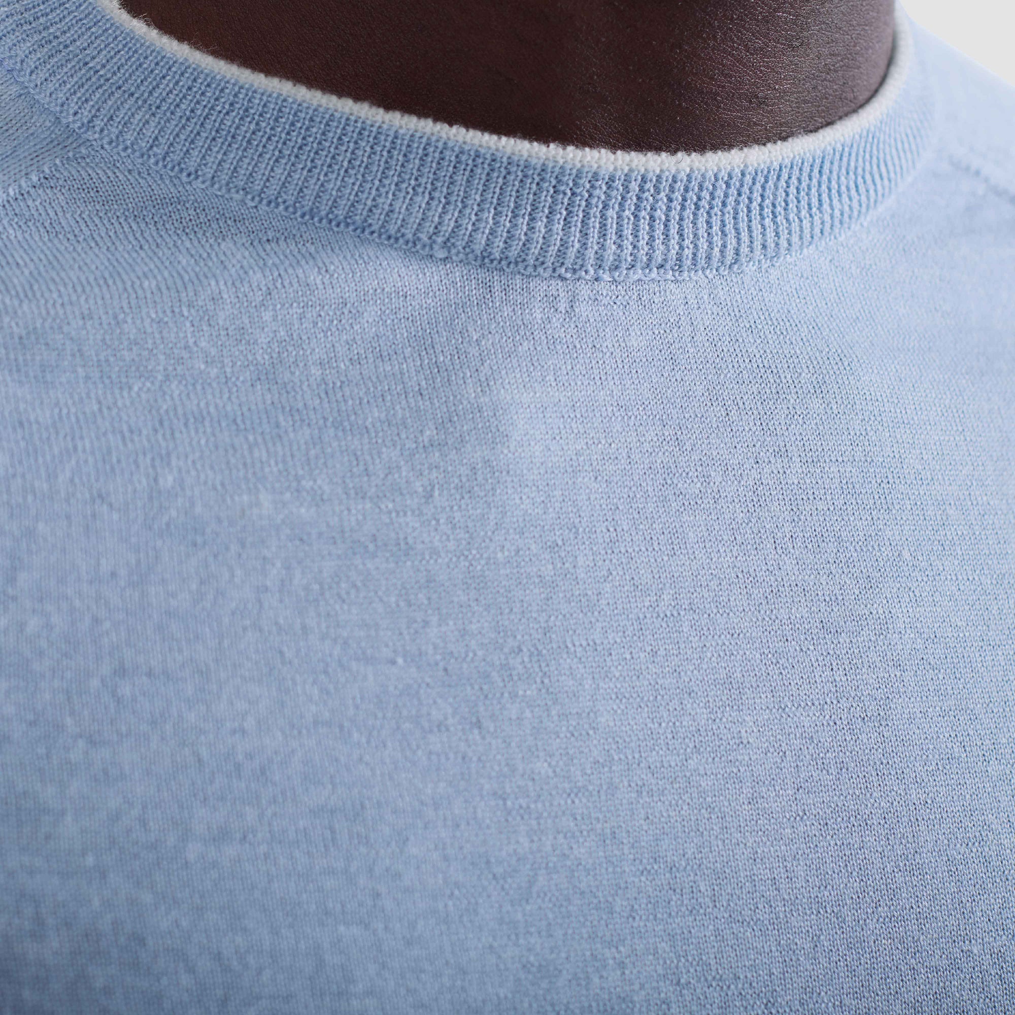 Melange Merino-Silk-Linen Crewneck Sweater