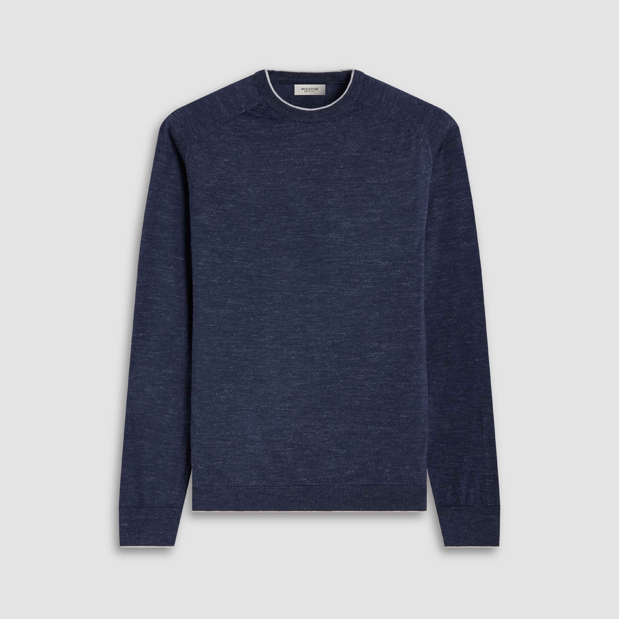 Melange Merino-Silk-Linen Crewneck Sweater