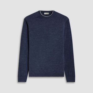 Melange Merino-Silk-Linen Crewneck Sweater