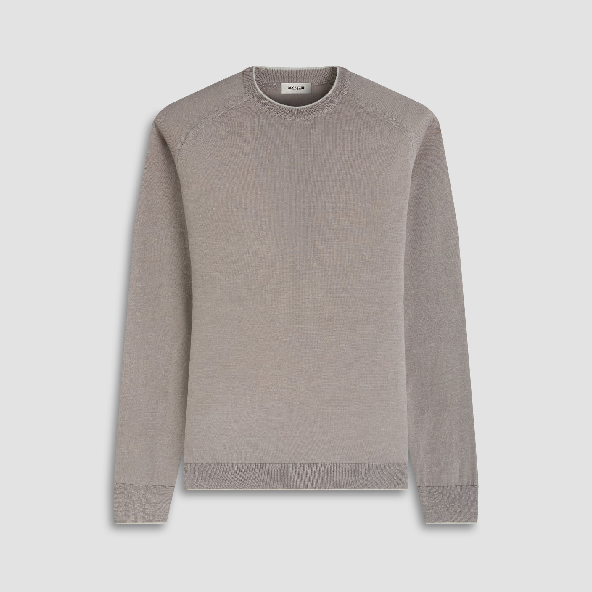 Melange Merino-Silk-Linen Crewneck Sweater