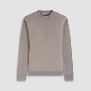 Melange Merino-Silk-Linen Crewneck Sweater