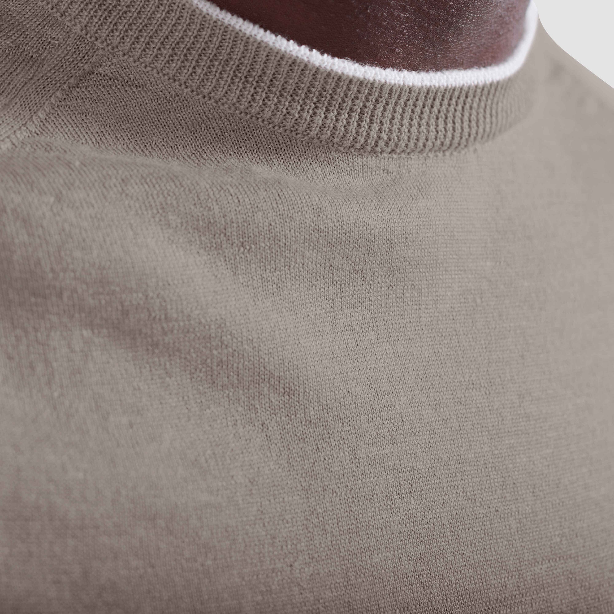 Melange Merino-Silk-Linen Crewneck Sweater