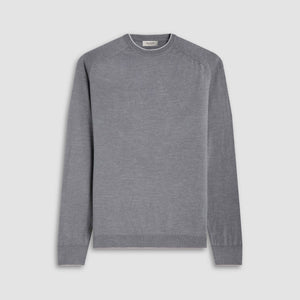Melange Merino-Silk-Linen Crewneck Sweater