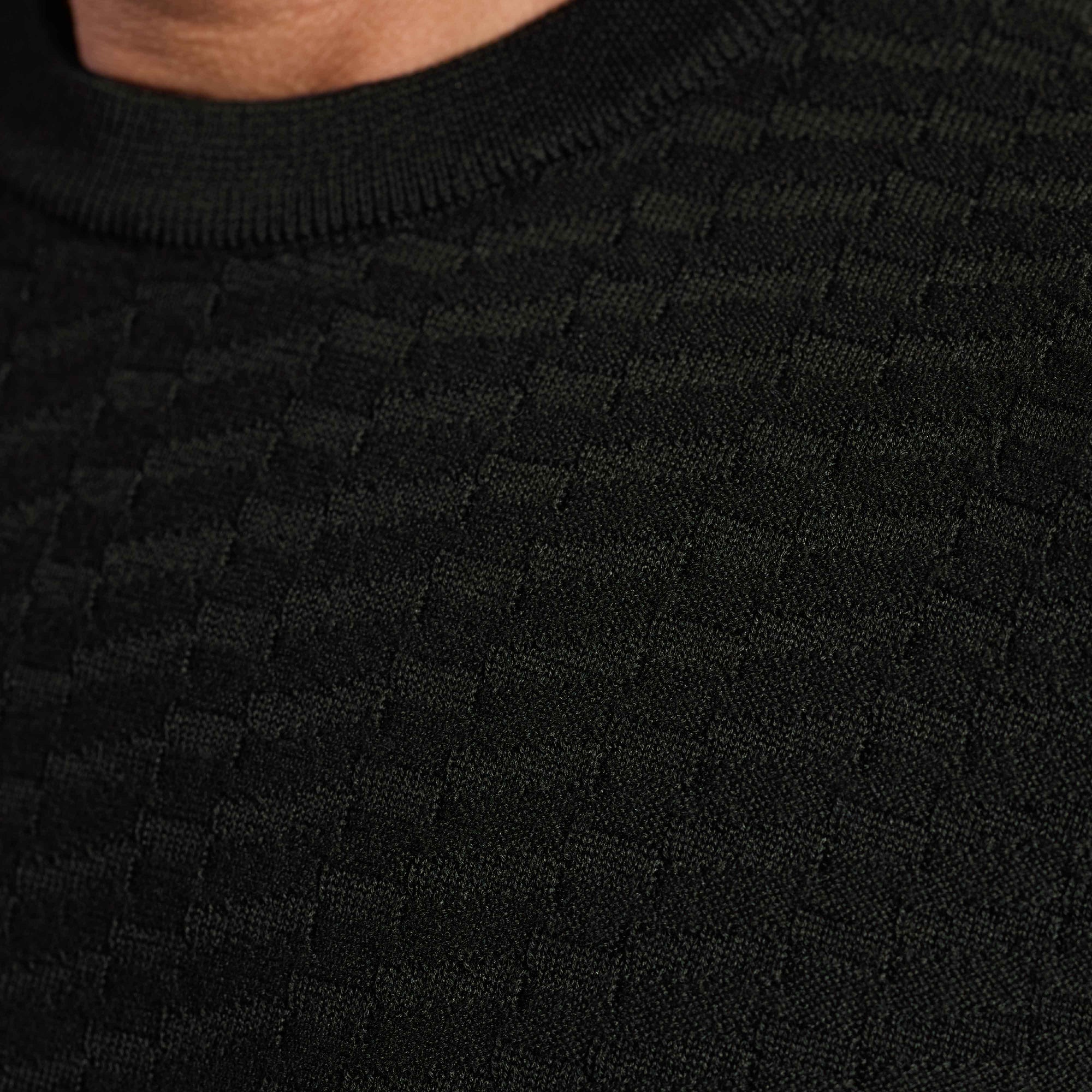 Pyramid Stitch Merino-Silk Crewneck Sweater