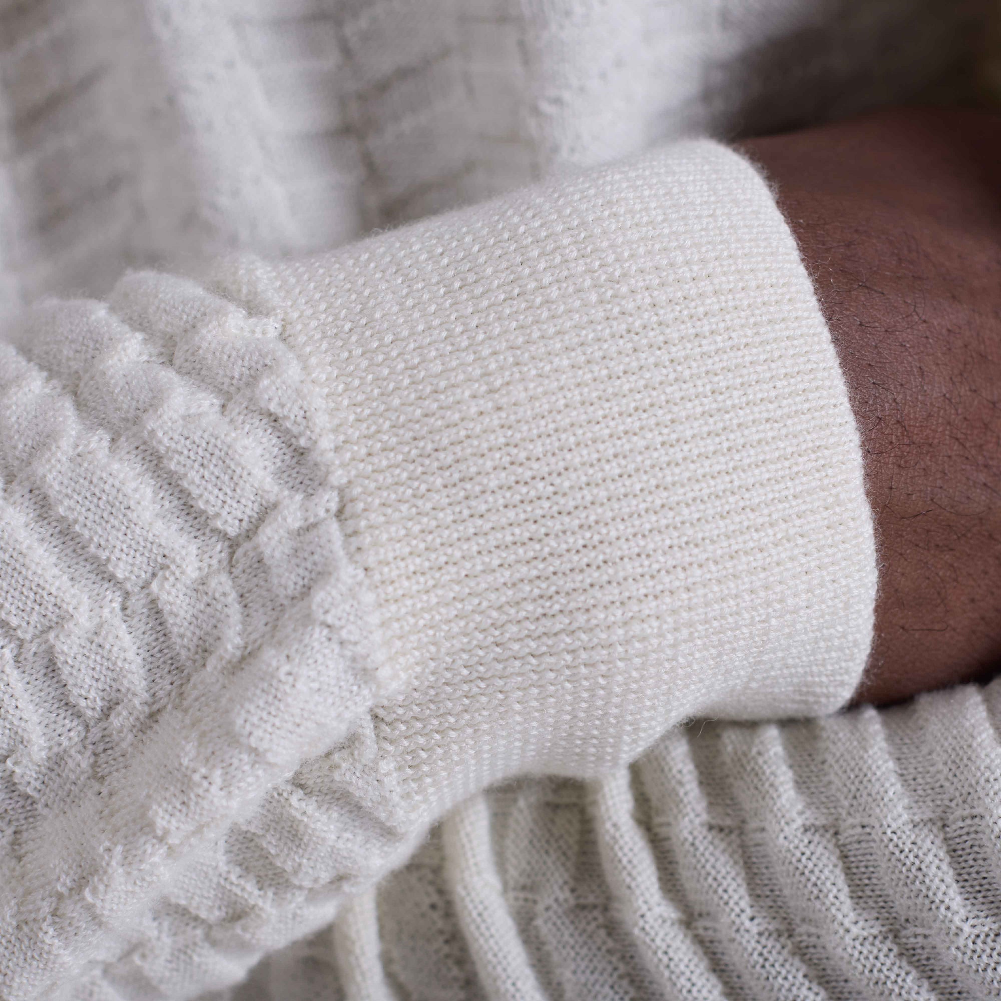 Pyramid Stitch Merino-Silk Crewneck Sweater