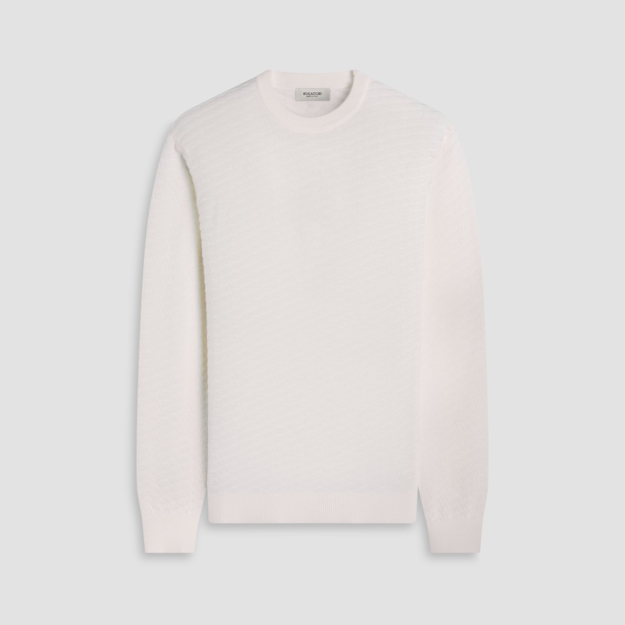 Pyramid Stitch Merino-Silk Crewneck Sweater