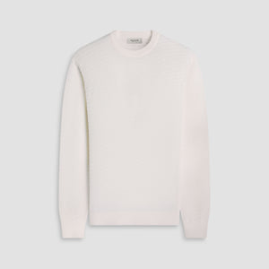 Pyramid Stitch Merino-Silk Crewneck Sweater