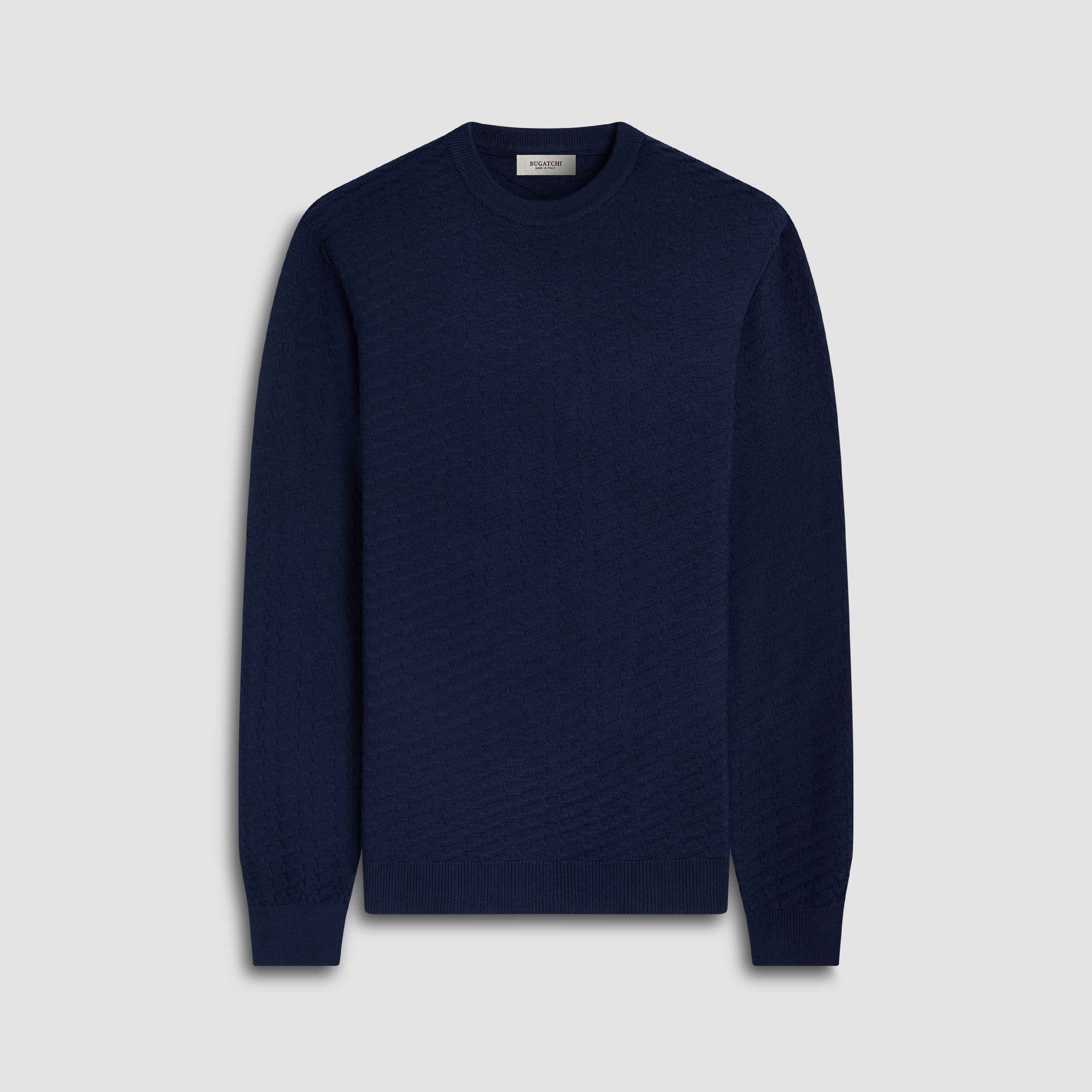 Pyramid Stitch Merino-Silk Crewneck Sweater