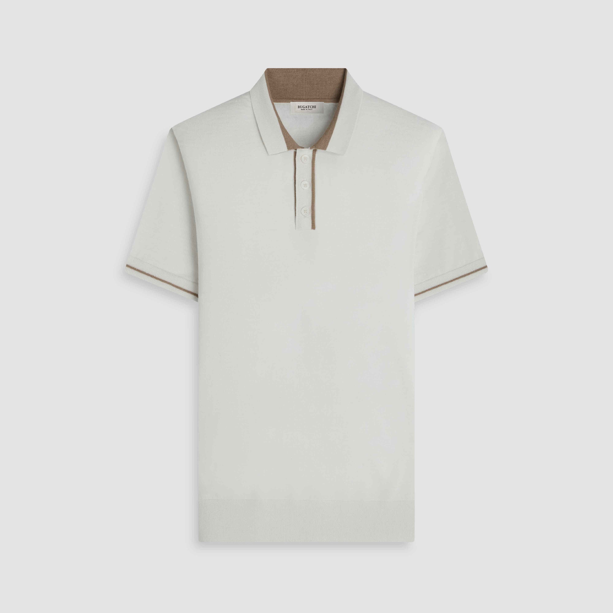 Solid Rib Merino-Silk Polo Sweater