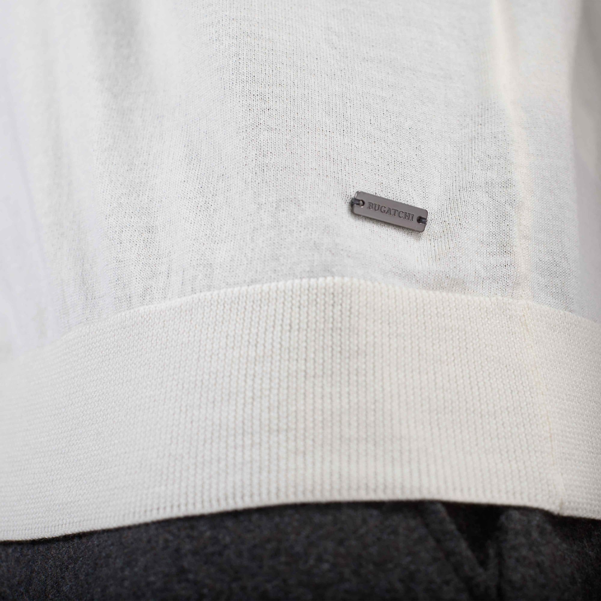 Solid Rib Merino-Silk Polo Sweater