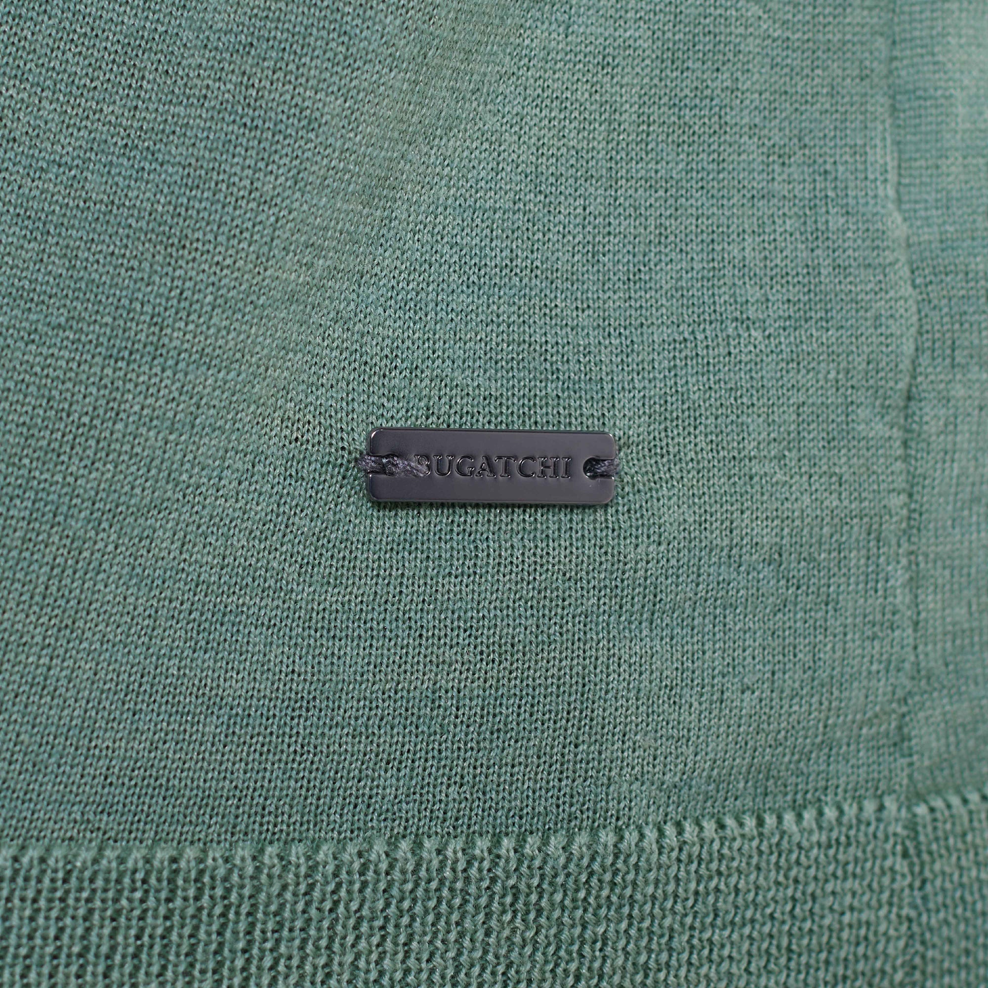 Solid Rib Merino-Silk Polo Sweater