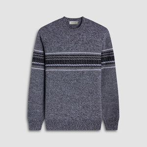 Mixed Media Front Crewneck Sweater