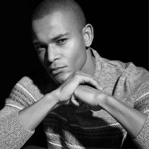 Mixed Media Front Crewneck Sweater