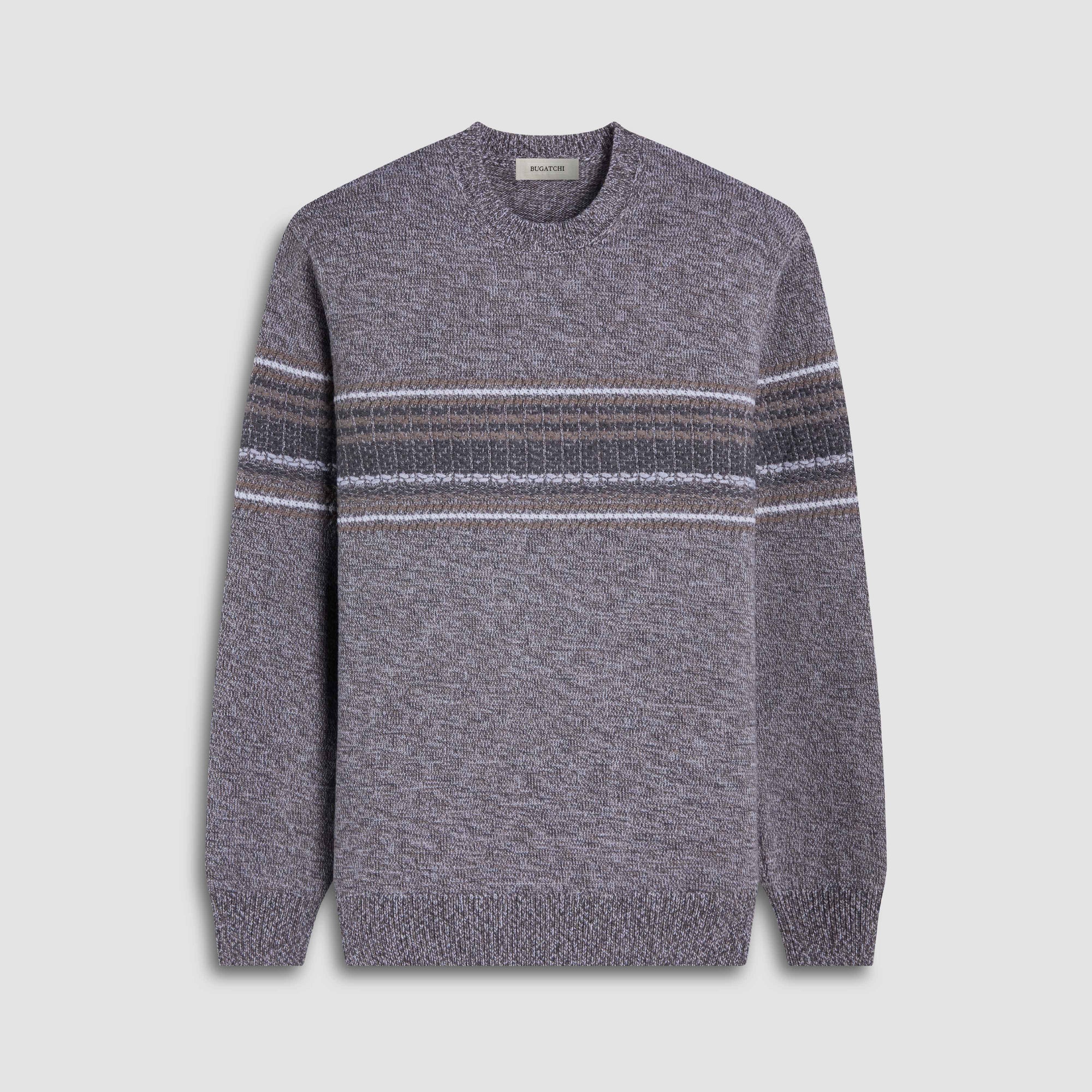 Mixed Media Front Crewneck Sweater