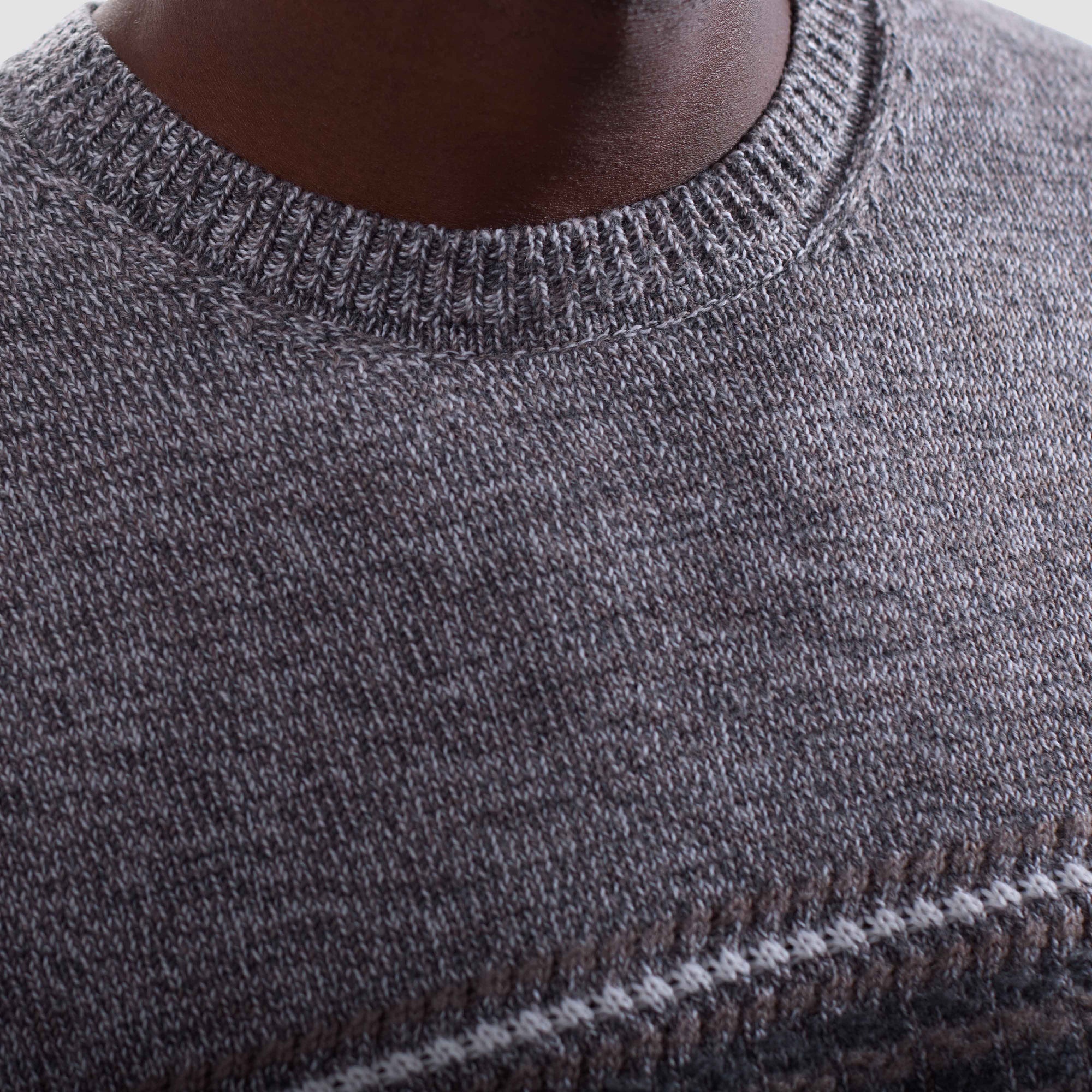 Mixed Media Front Crewneck Sweater