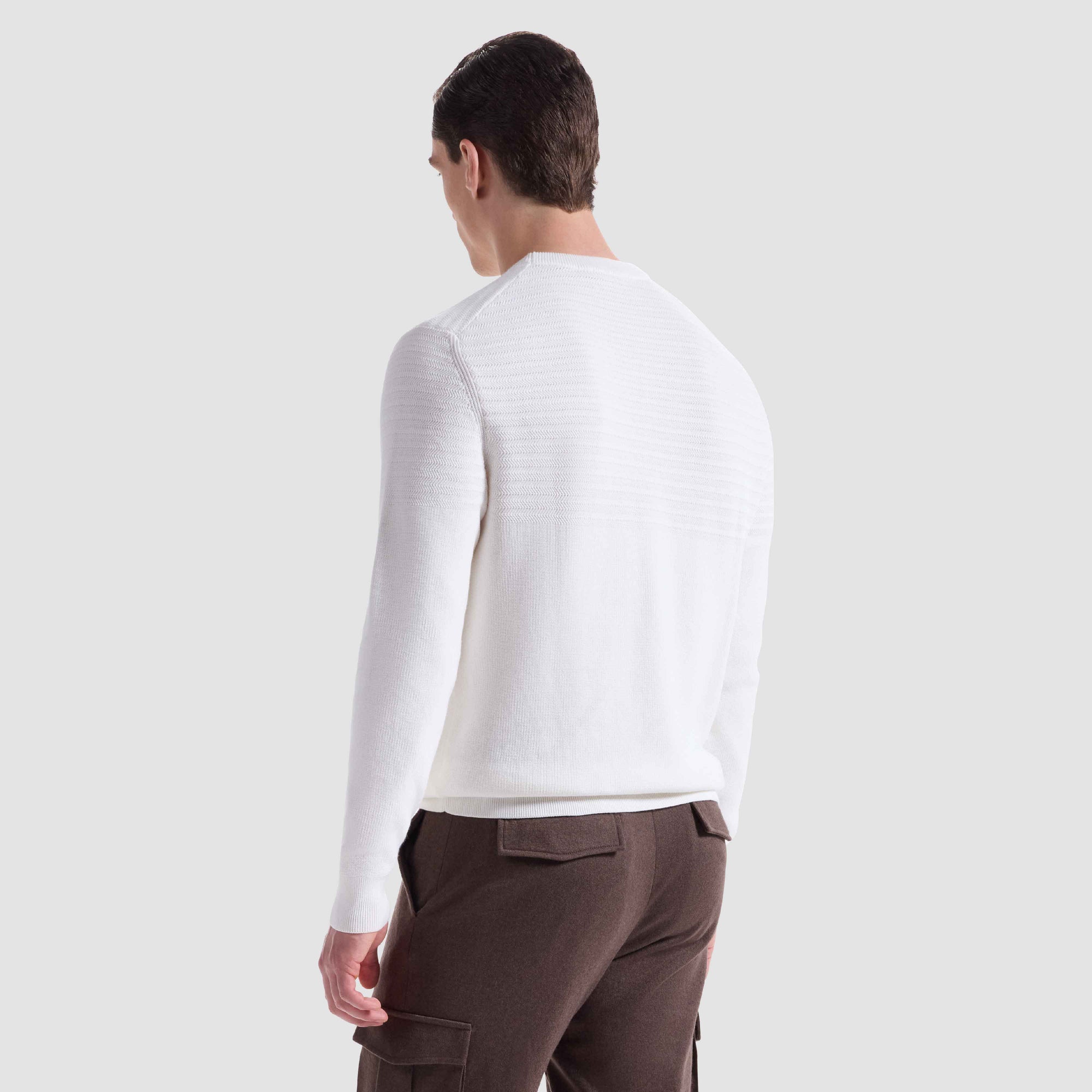 Mixed Media Crewneck Sweater